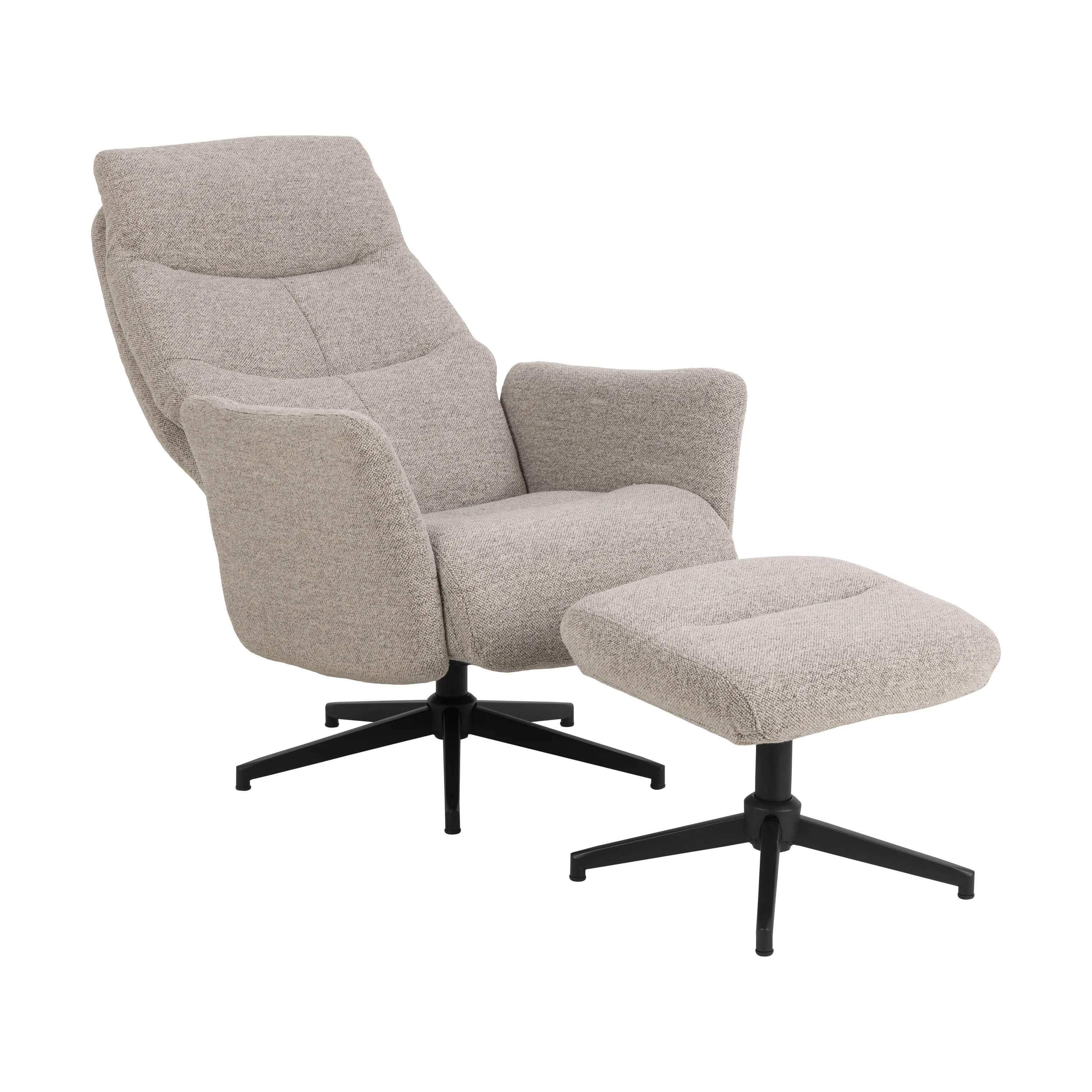 CASA Living Lænestole London Recliner med fodskammel i Beige, 5