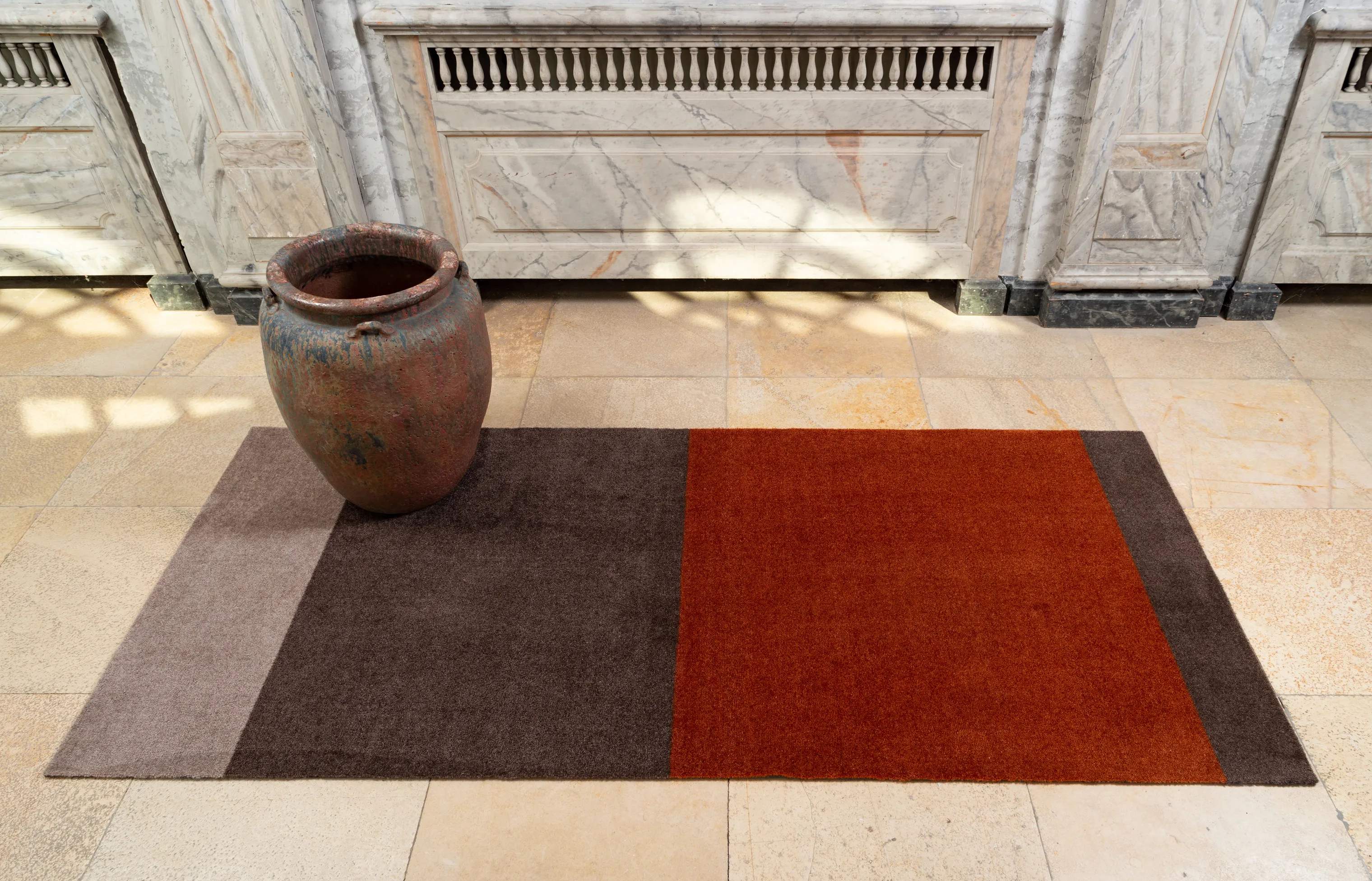 Tica Copenhagen Gulvtæpper Stripes Horisontal Gulvtæppe i Brun/terracotta, B90 x L200 cm, 3