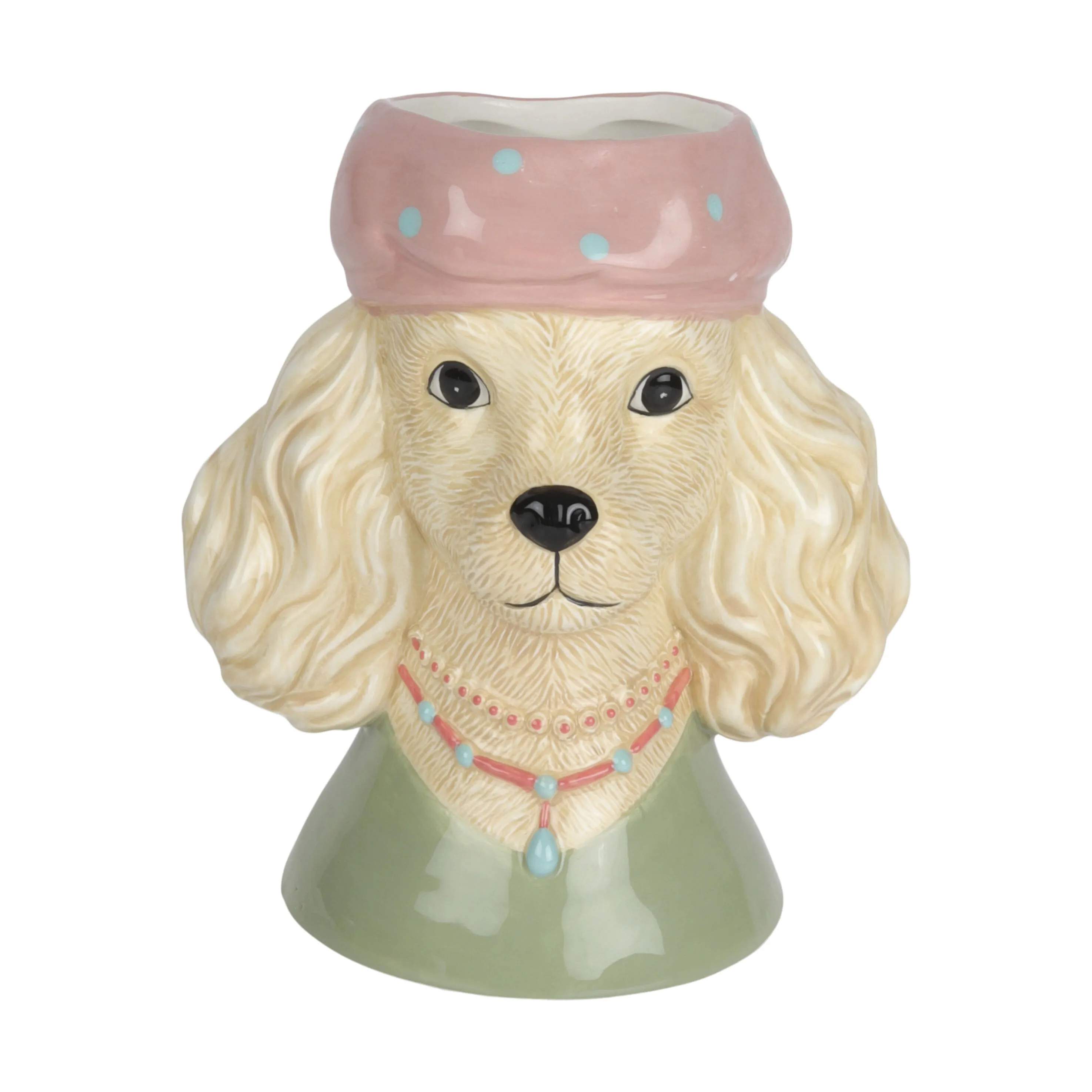 CASA Living Vaser Hundevase i Hvid/rosa/grøn, 1