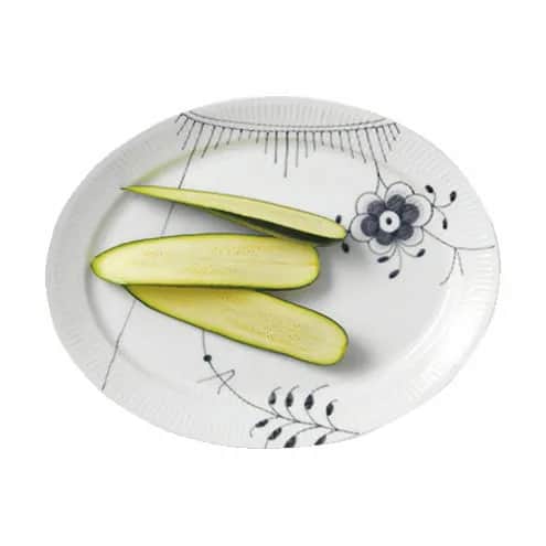 Royal Copenhagen Serveringsfade Sort Mega Riflet Fad i L 33 cm, 35 cm, 3