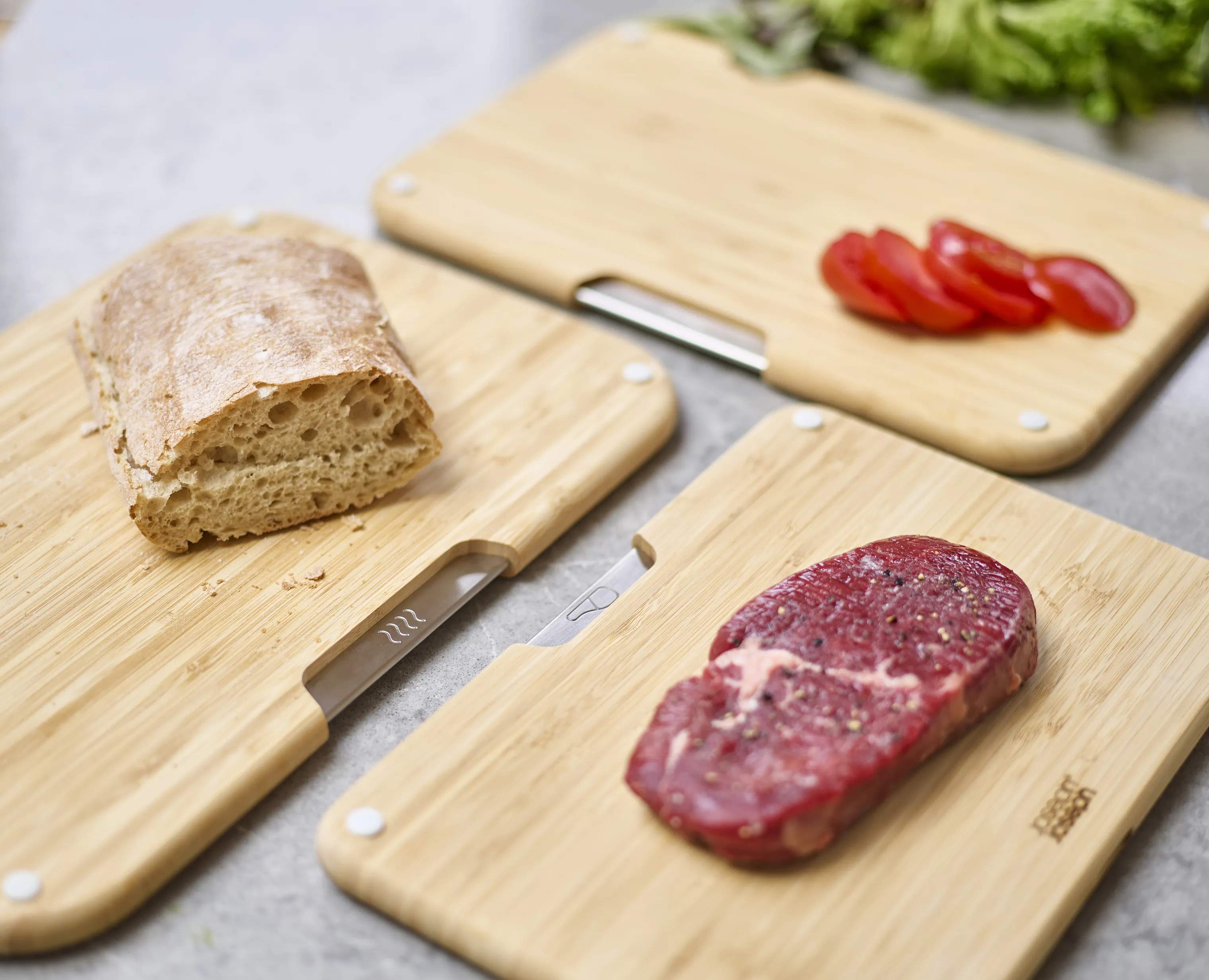 Joseph Joseph Skærebrætter Nest Skærebrætsæt - 3 dele i Bamboo, 6