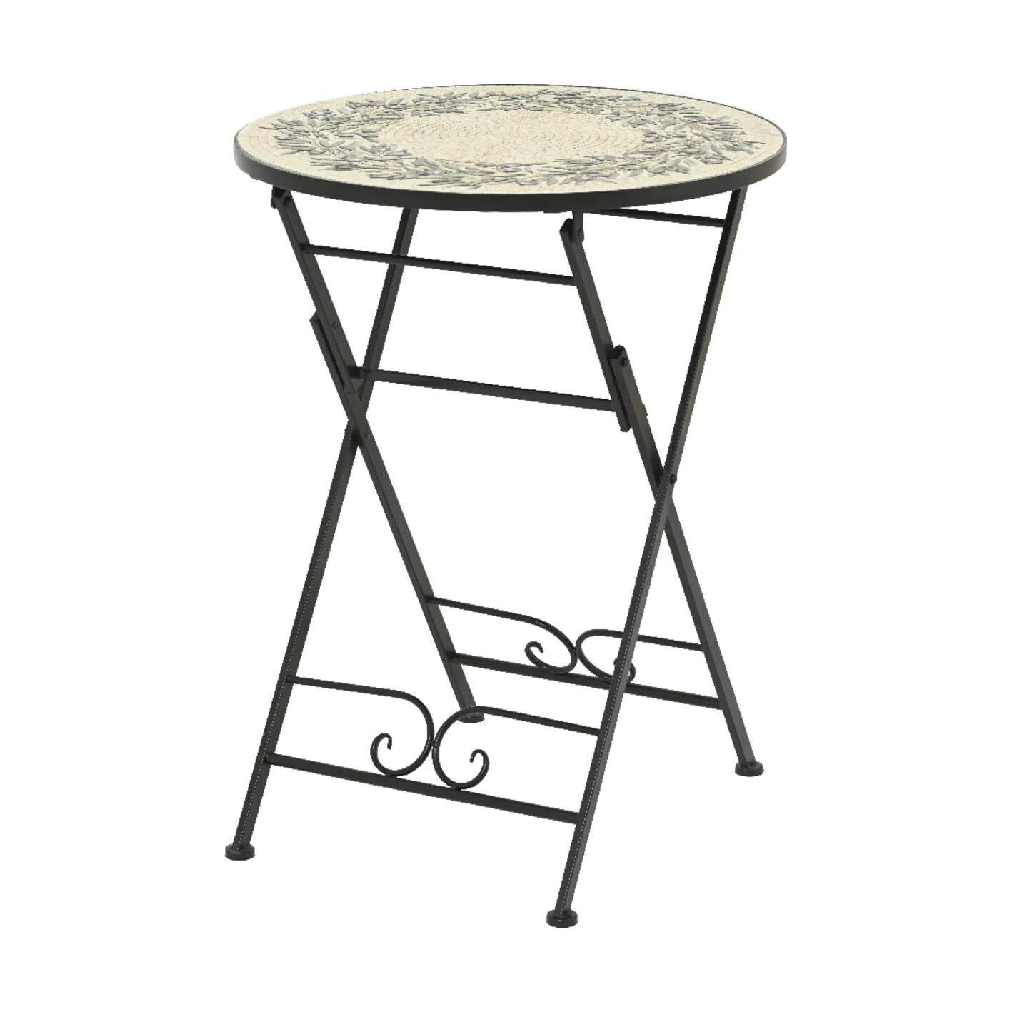 CASA Living Caféborde Athen Cafébord i Sort/natur/grøn, 1