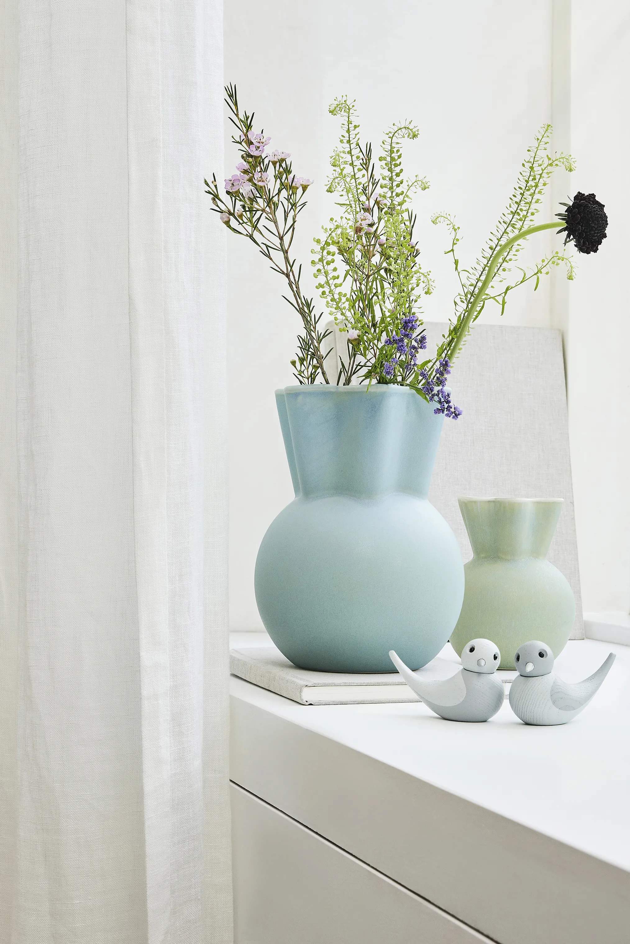 Spring Copenhagen Vaser Svungen Top Vase i Lys blå, 20 cm, 3