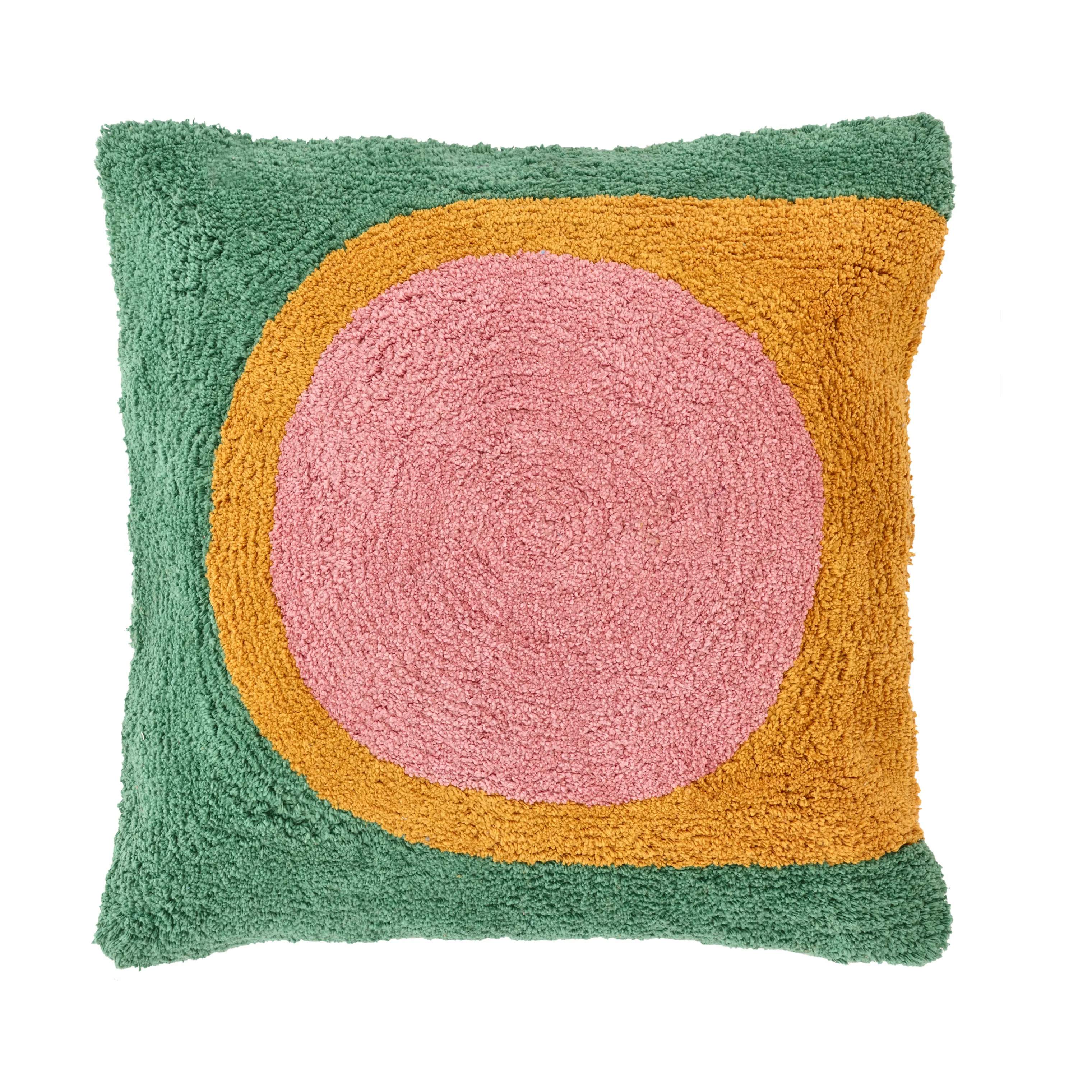 Pude, grøn/orange/lyserød, large