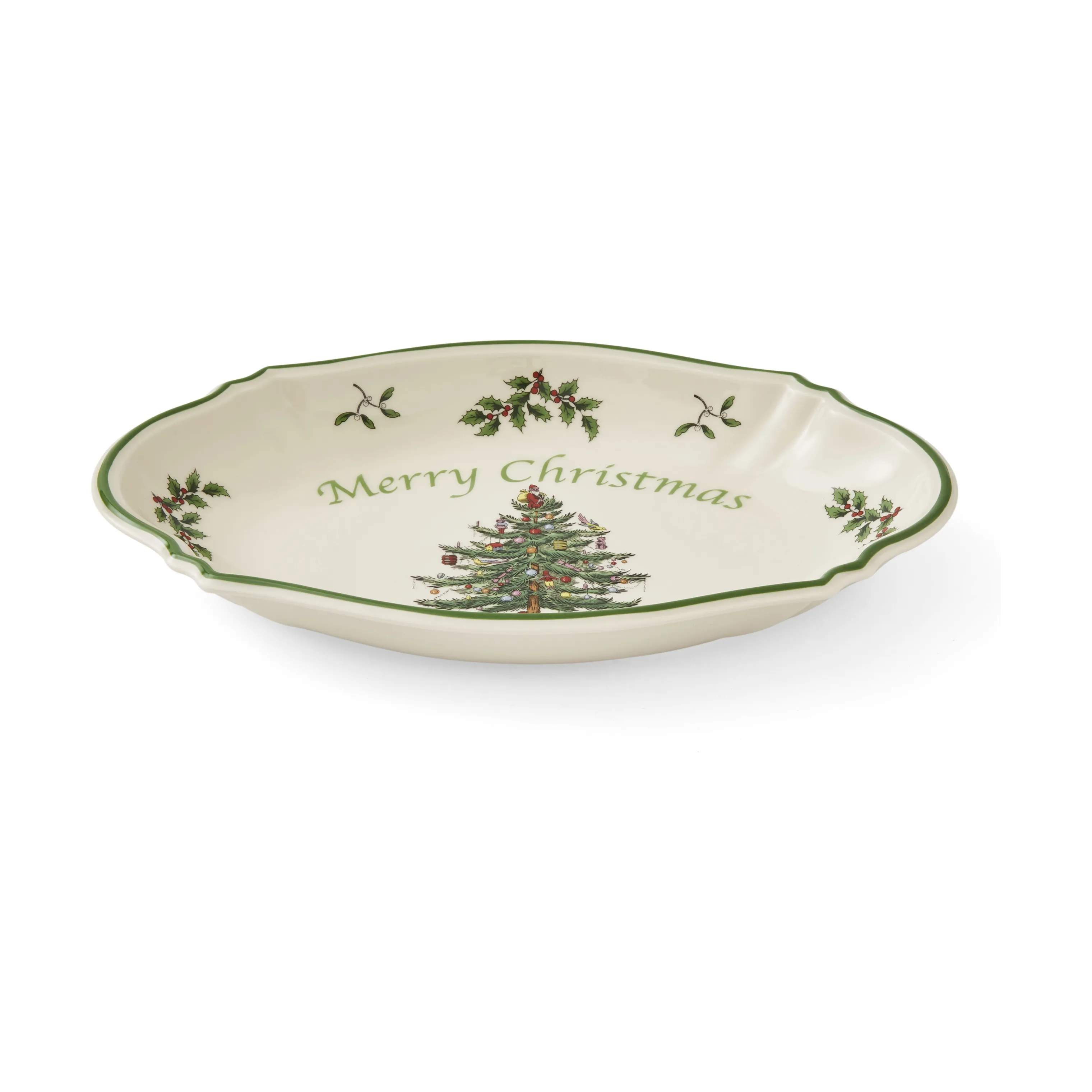 Spode Serveringsfade Christmas Tree Fad i Hvid/grøn/rød, 5