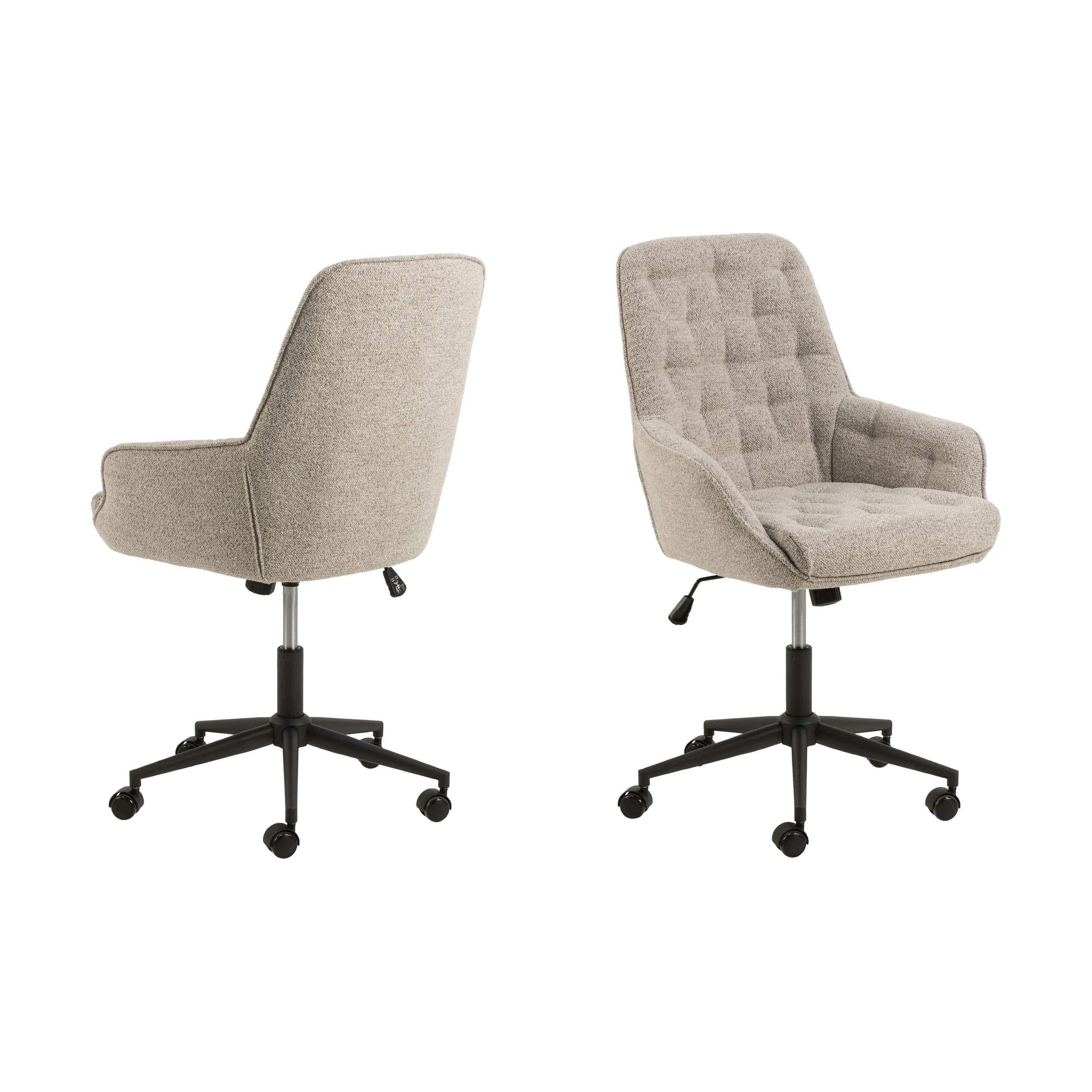 CASA Living Skrivebordsstole Erik Skrivebordsstol i beige / mat sort, 3