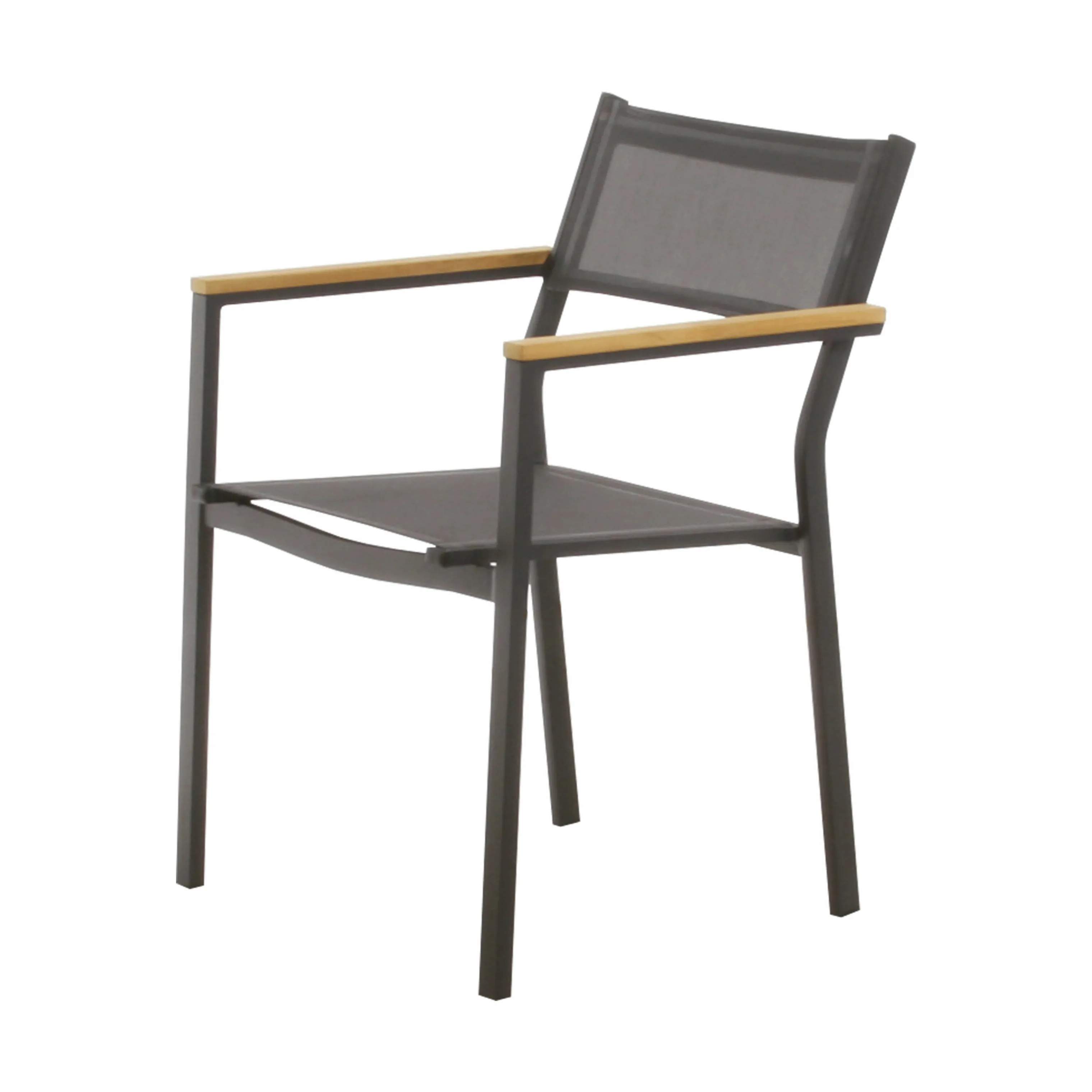 Mandalay Havemøbelsæt Toscana & Elba Havemøbelsæt - 5 dele i Antracit /Teak, Bord (L 132 cm) med 4 stole, 3