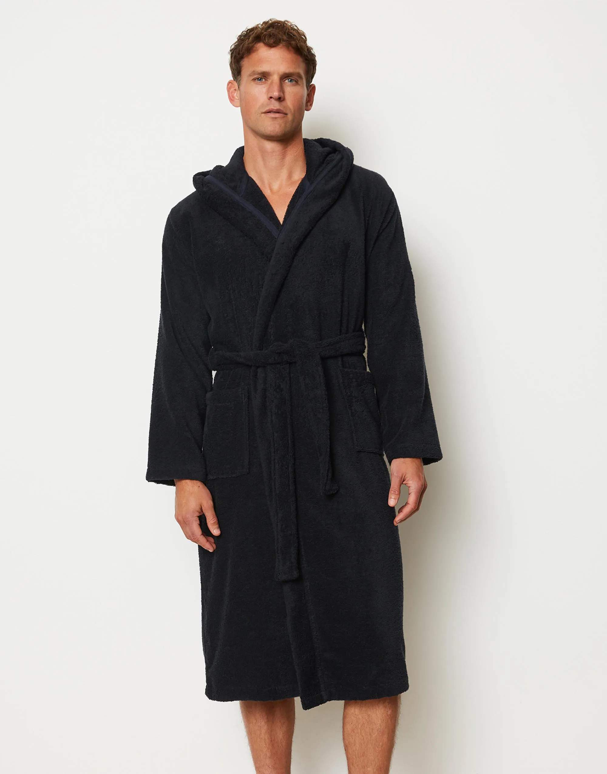 Marc O'Polo Morgenkåber Timeless Herrebadekåbe i Dark navy, Str. XXL, 2