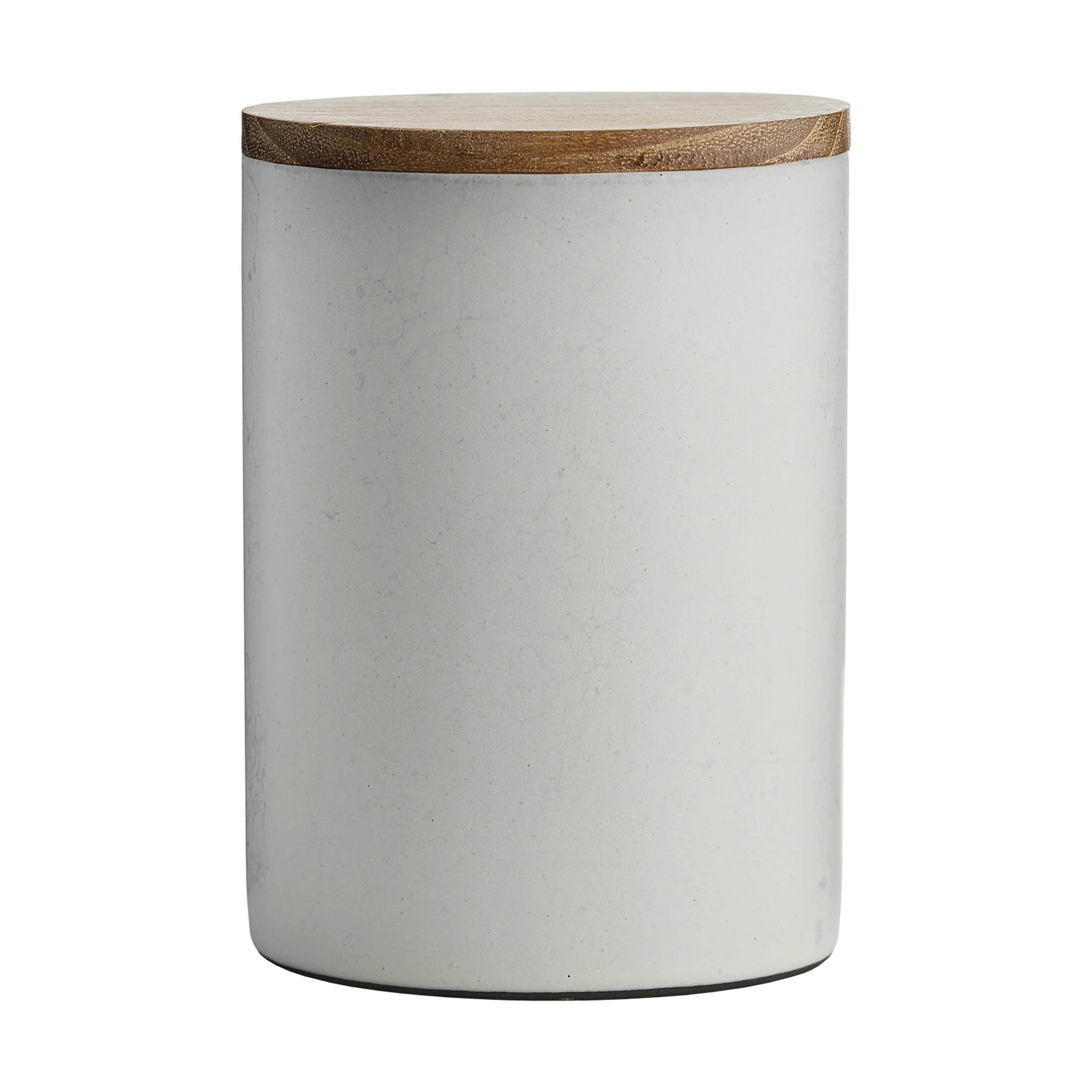 Krukke m. låg, arctic white/teak, large