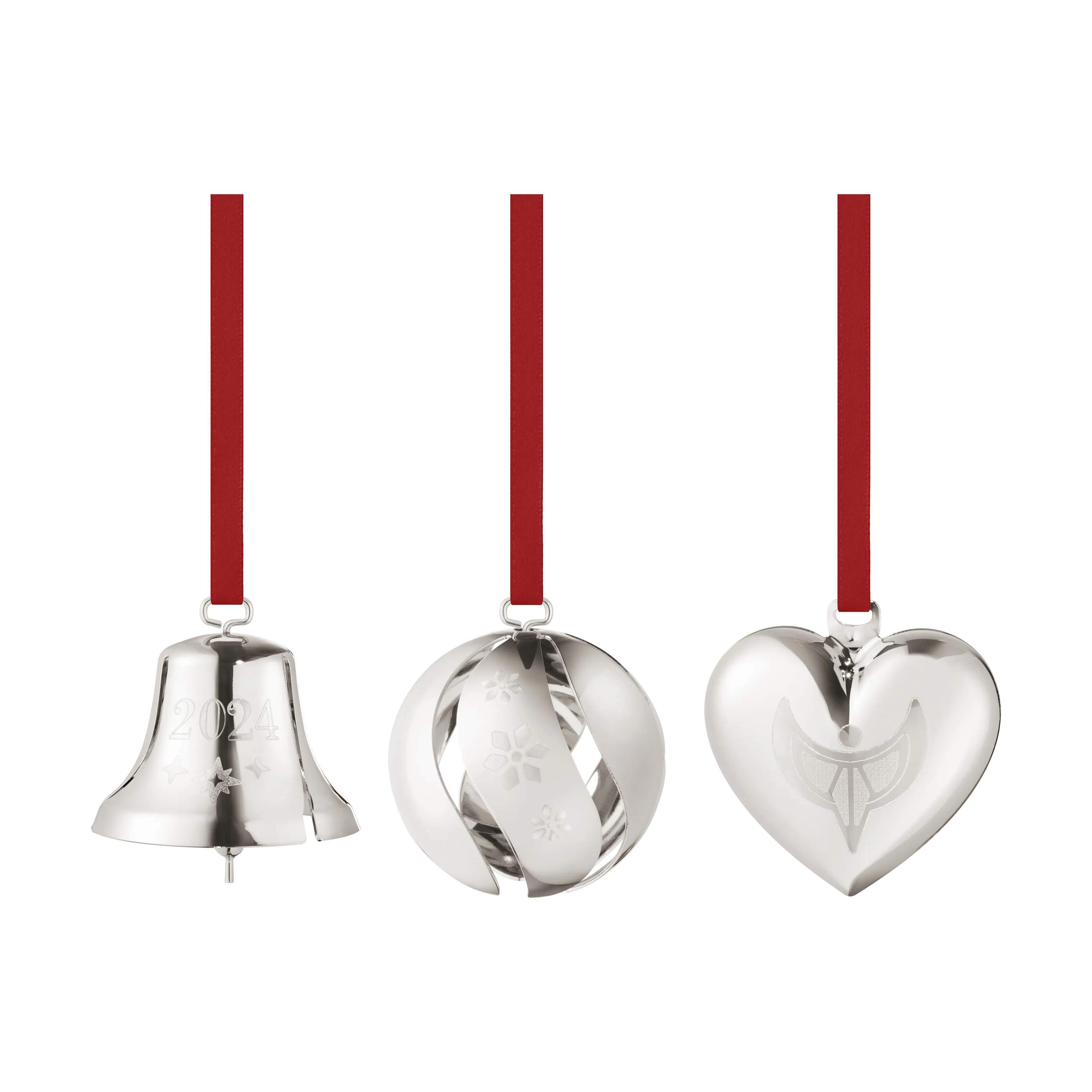Georg Jensen Juleophæng Christmas Collectibles CC 2024 Juleornamenter - 3 stk. i palladium, 2
