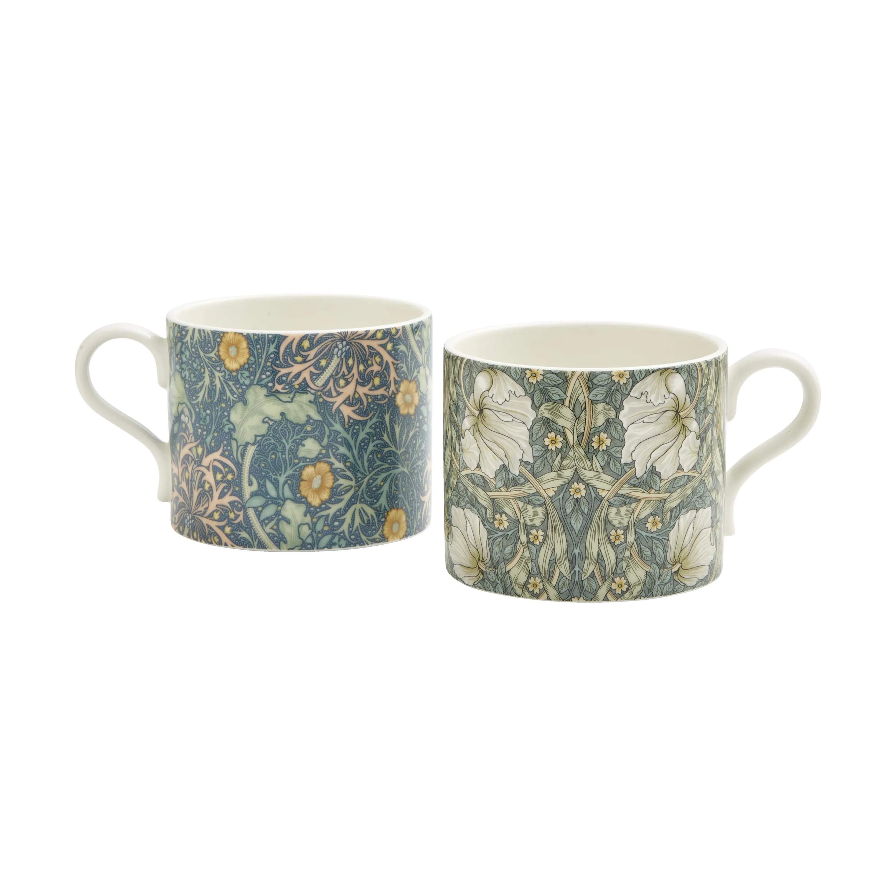 Spode Krus og kopper med hank Morris & Co Krus - 2 stk. i Blå/Grøn, 1
