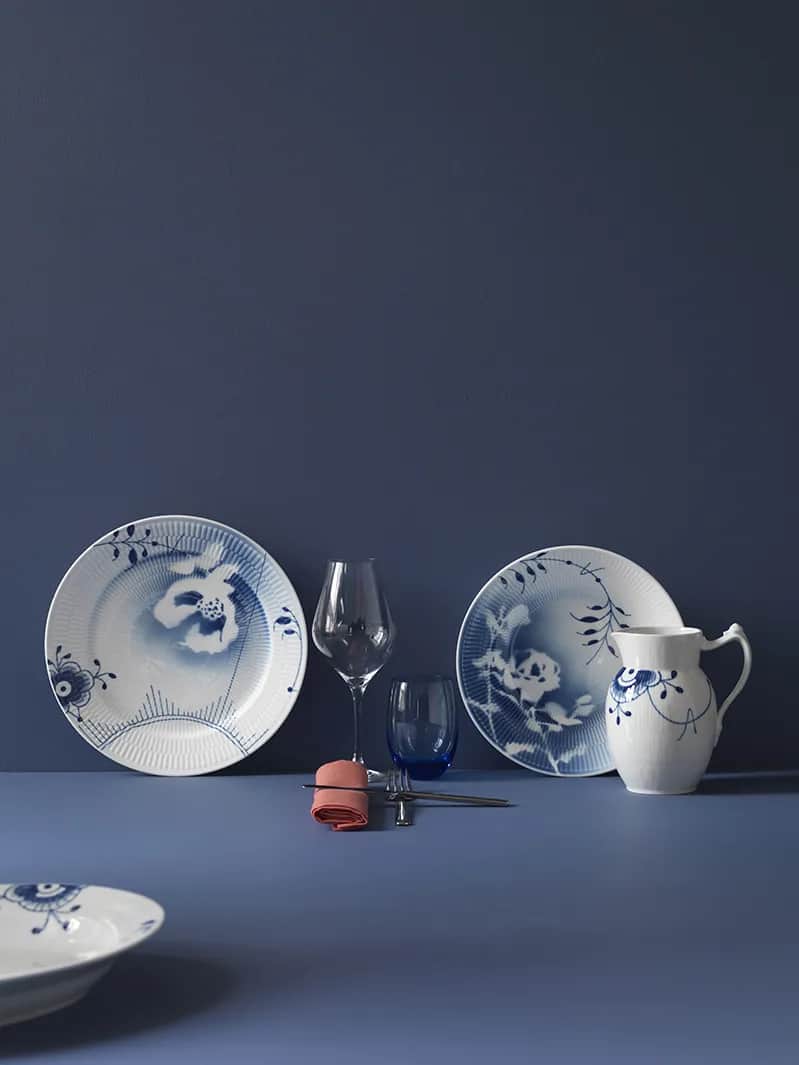 Royal Copenhagen Serveringskander Blå Mega Riflet Kande i 90 cl, 2