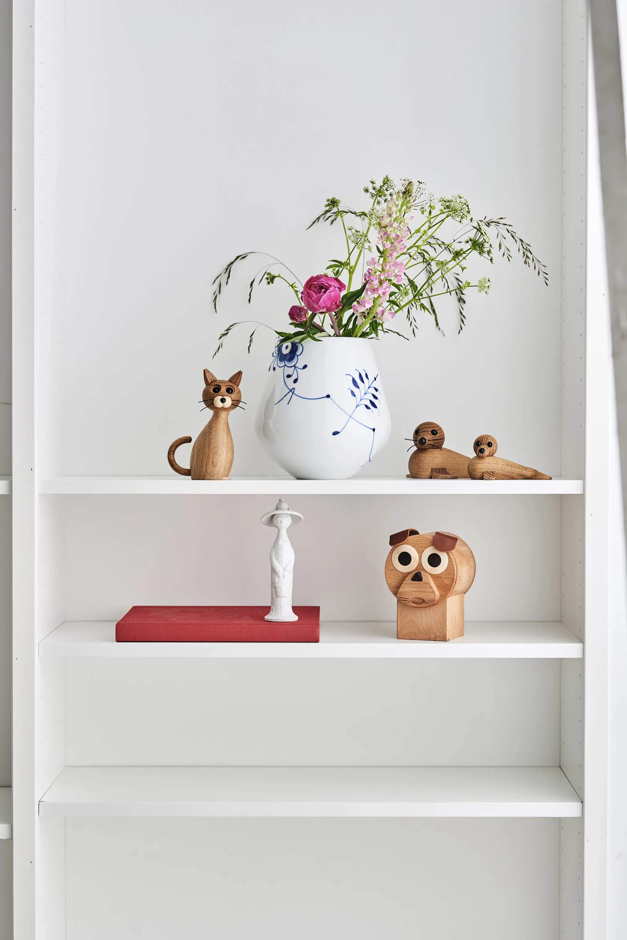Royal Copenhagen Vaser Blå Mega Riflet Vase i Koboltblå/hvid, 20,5 cm, 3