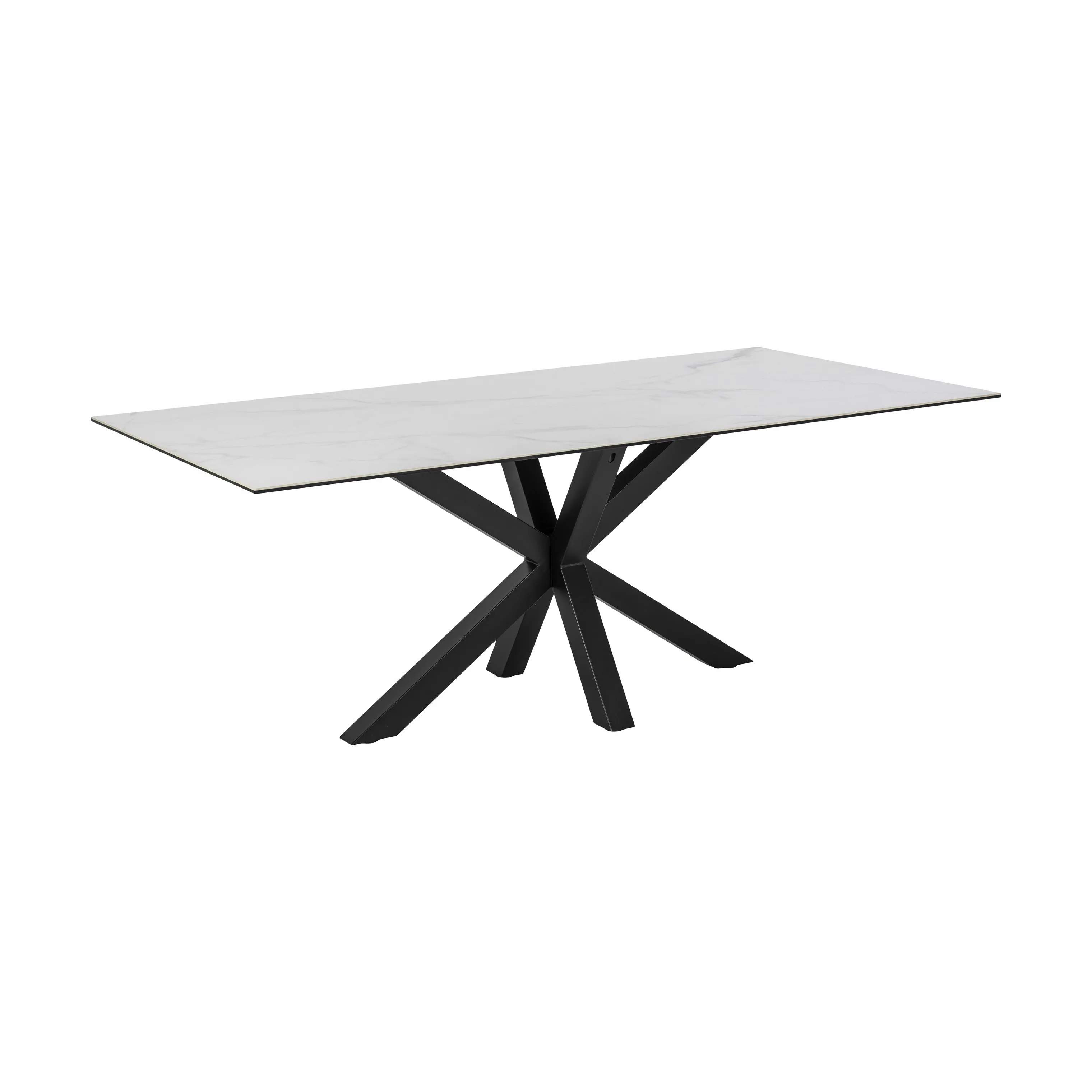 CASA Living Spiseborde Heaven Spisebord i Hvid Akranes/sort, H75,5 x B200 x L100 cm, 4