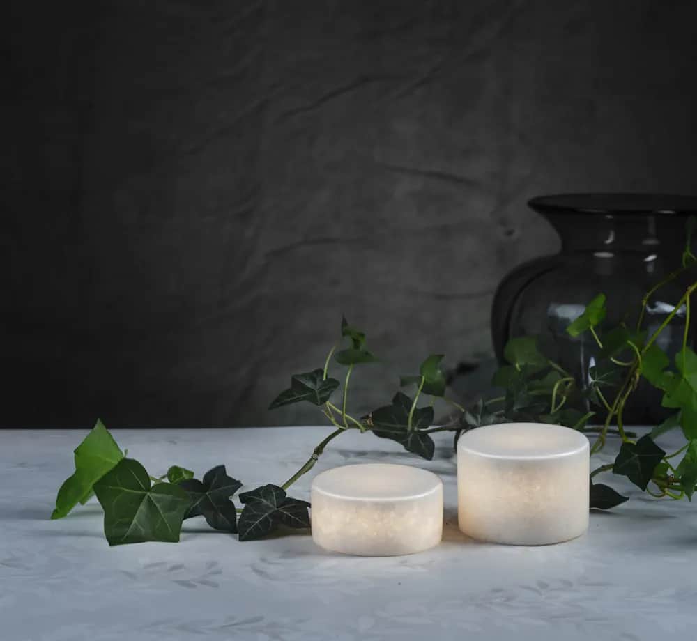 Unison Bordlamper Marble Bordlampe i Hvid, 4 cm, 2
