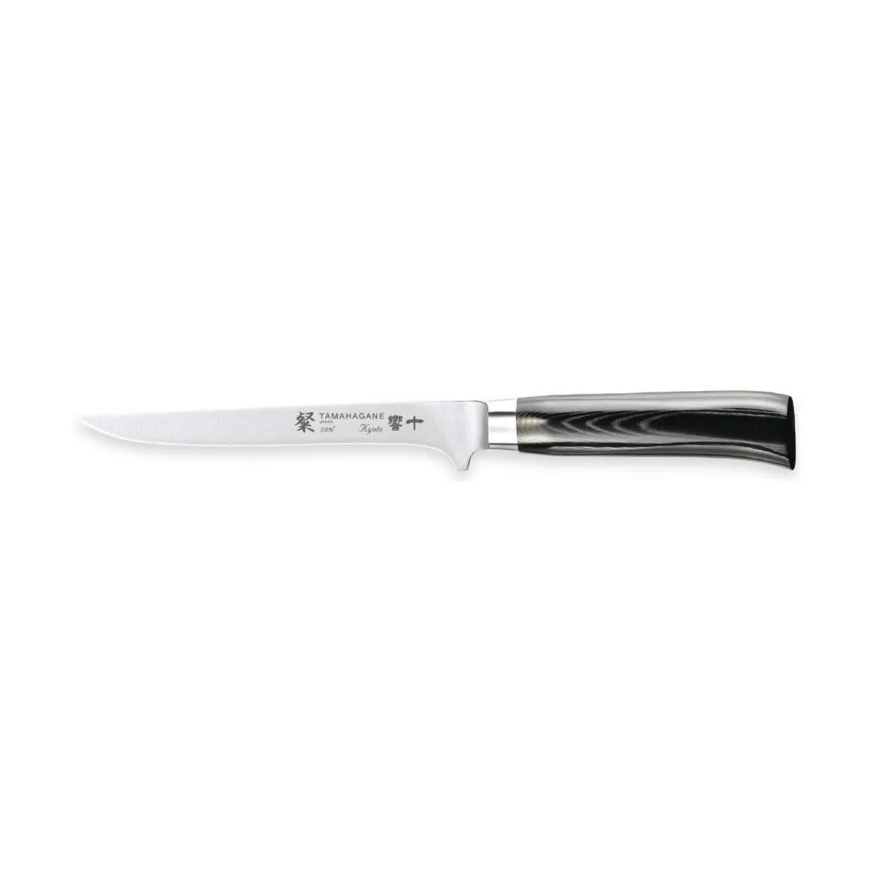 Filetkniv, sølv/sort, large