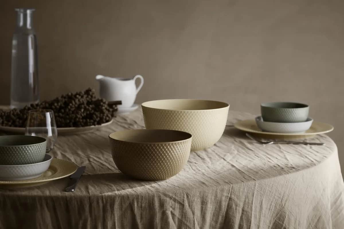 Lyngby Porcelæn Skåle Rhombe Earth Skål i Clay, 2