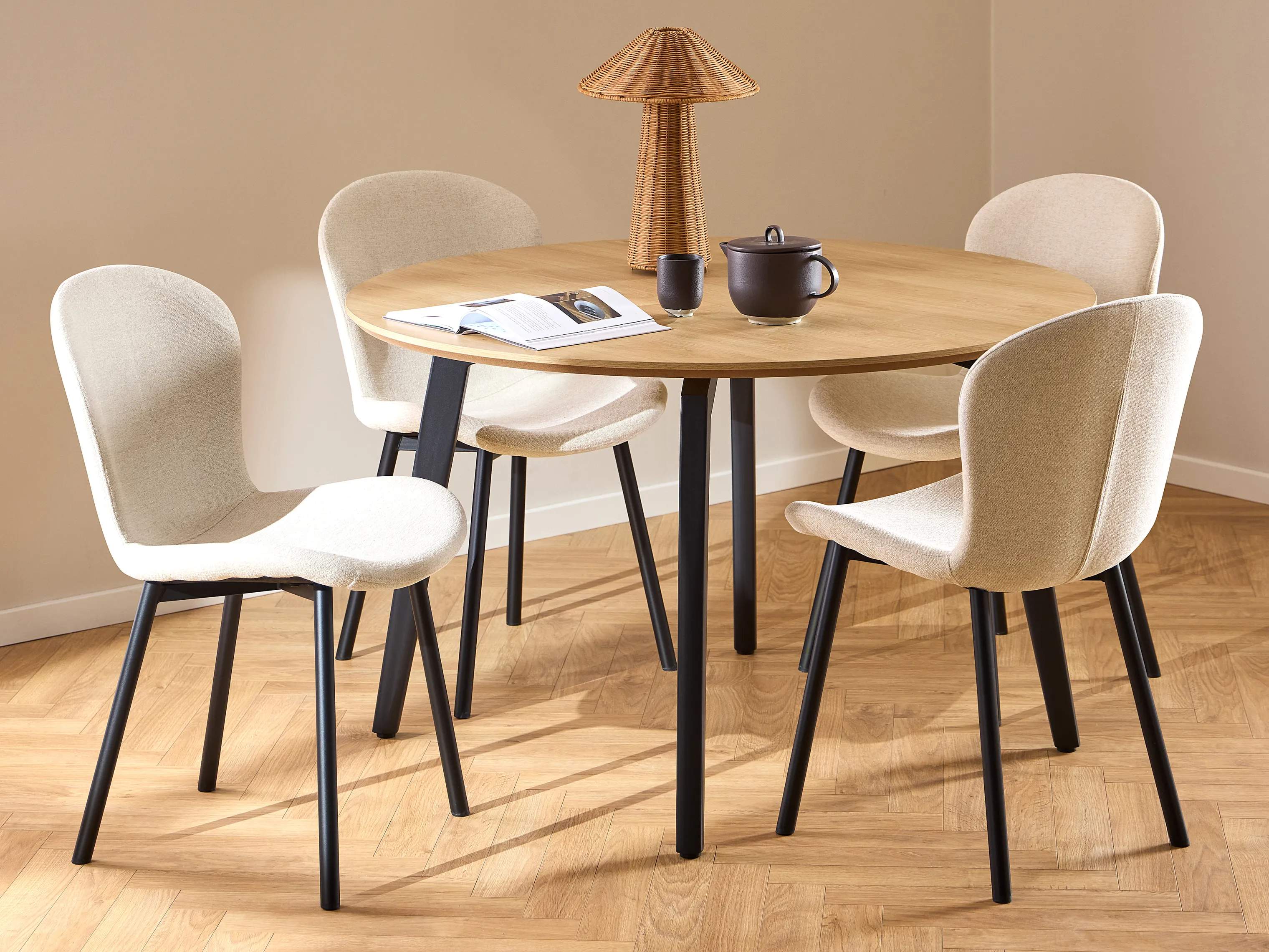 CASA Living Spiseborde Cadiz Spisebordssæt - 5 dele i Beige, 1
