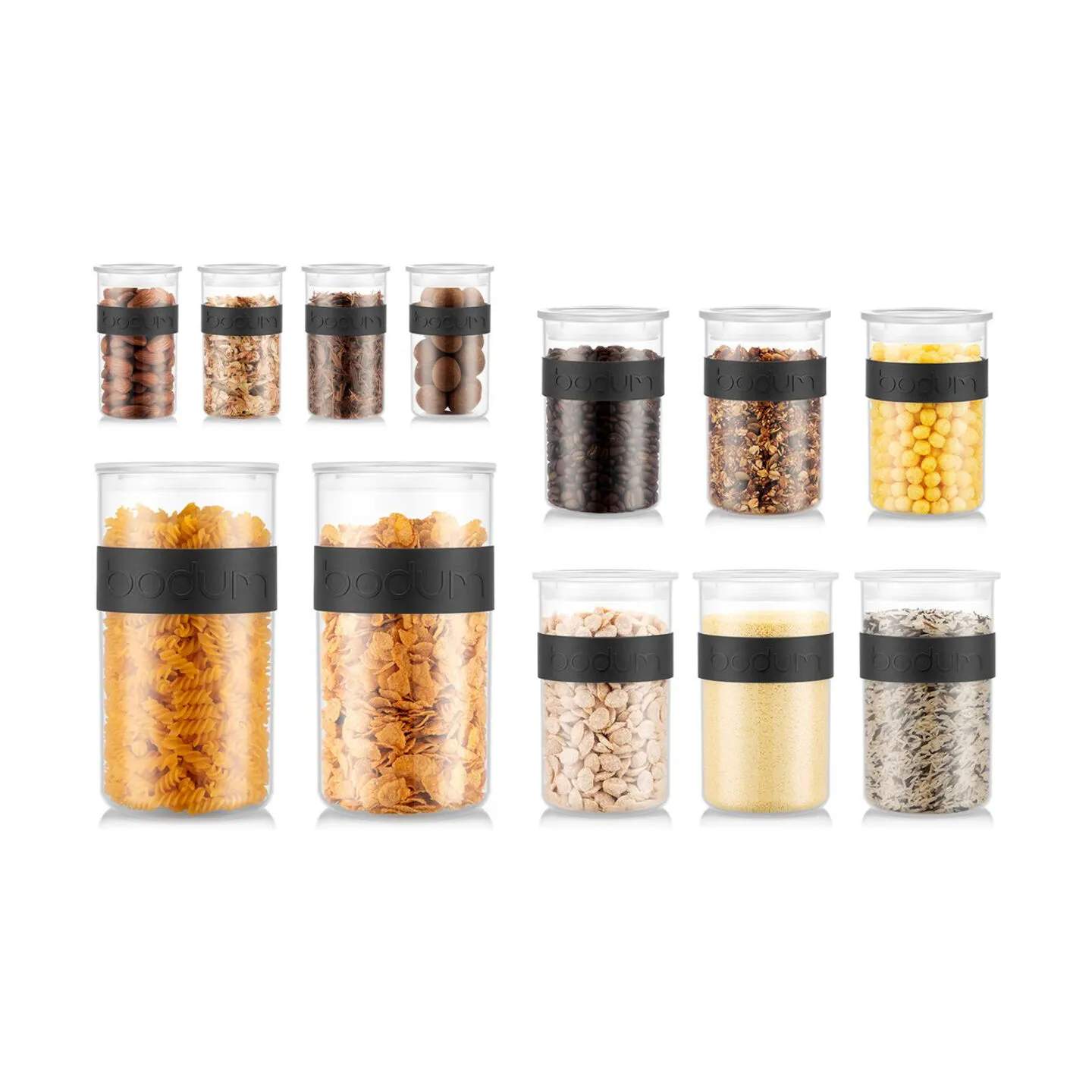 Bodum Opbevaringsglas Presso Opbevaringsglas - 12 stk. i Klar/sort, 1