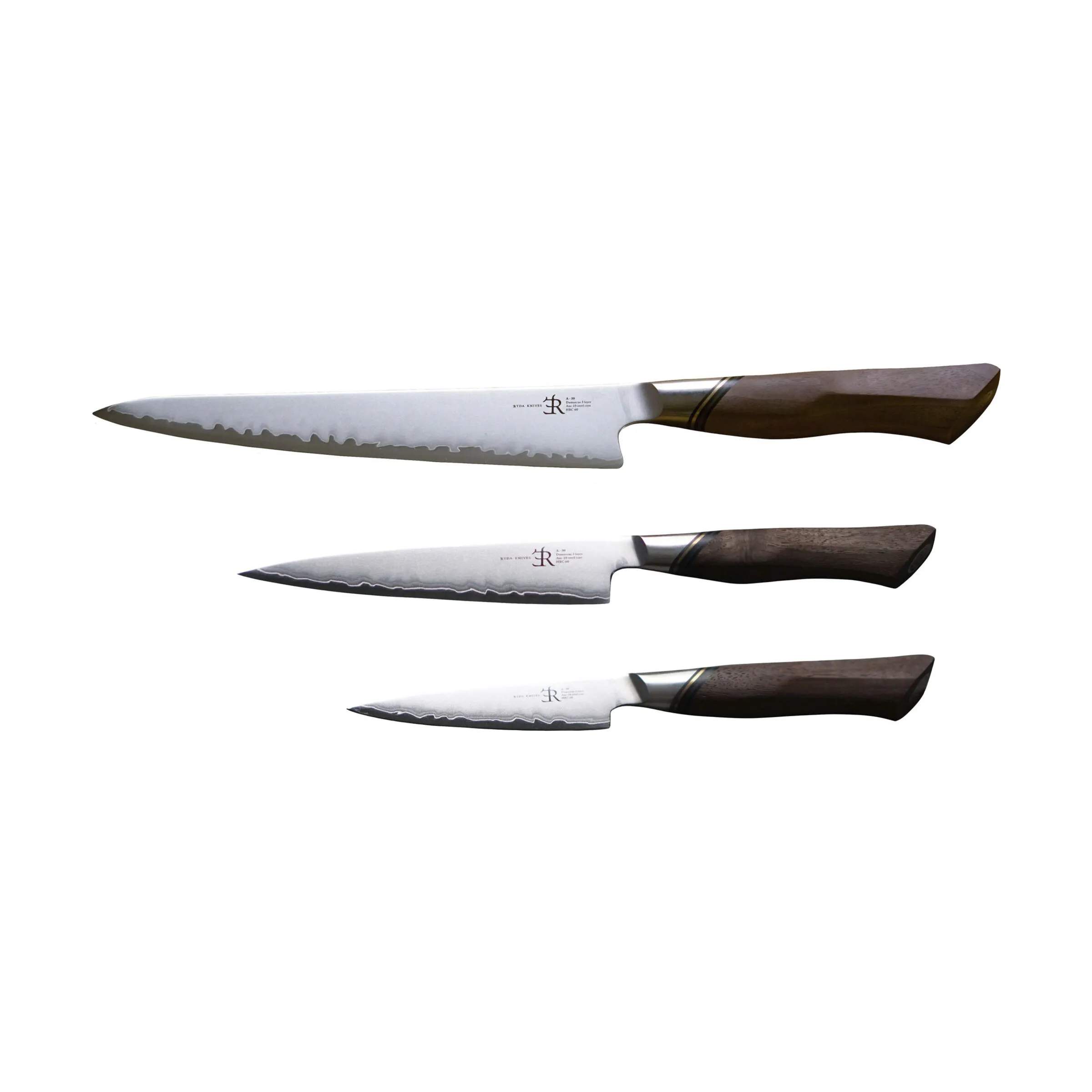 Ryda Knives Knivsæt A30 Skæresæt - 3 dele i rustfrit stål/brun, 1