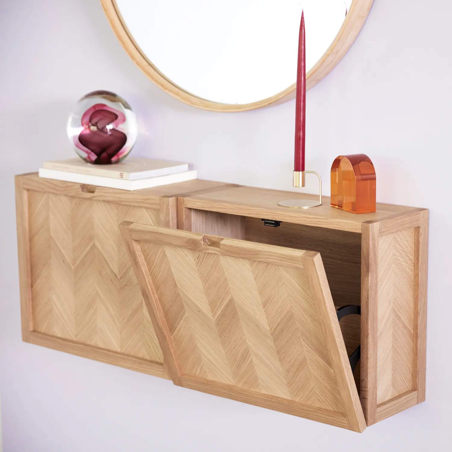 Hübsch Skabe Herringbone Skoskab i 50 cm, 2