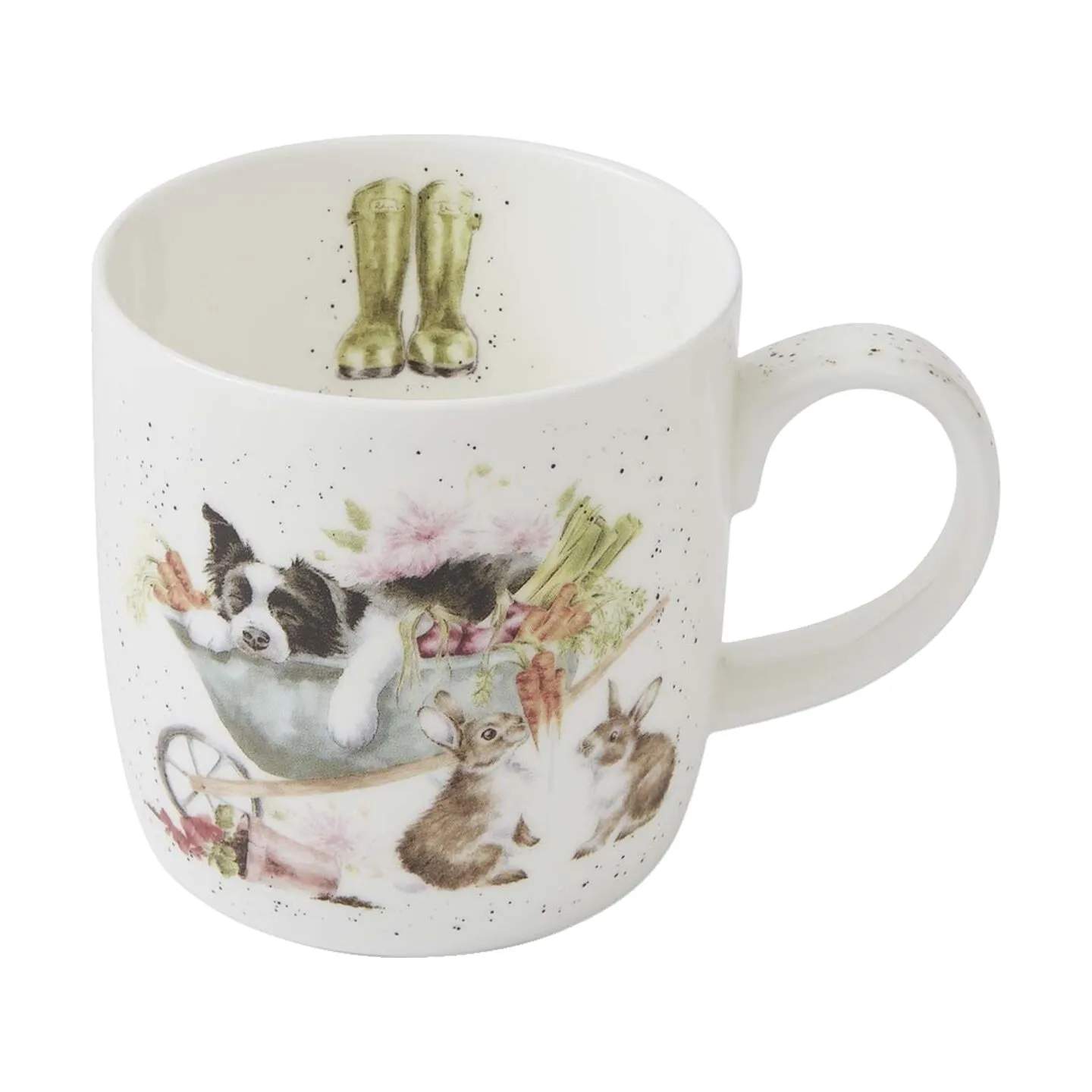 Royal Worcester Krus og kopper med hank Wrendale Krus - Sleeping job i Kat og hund, 1