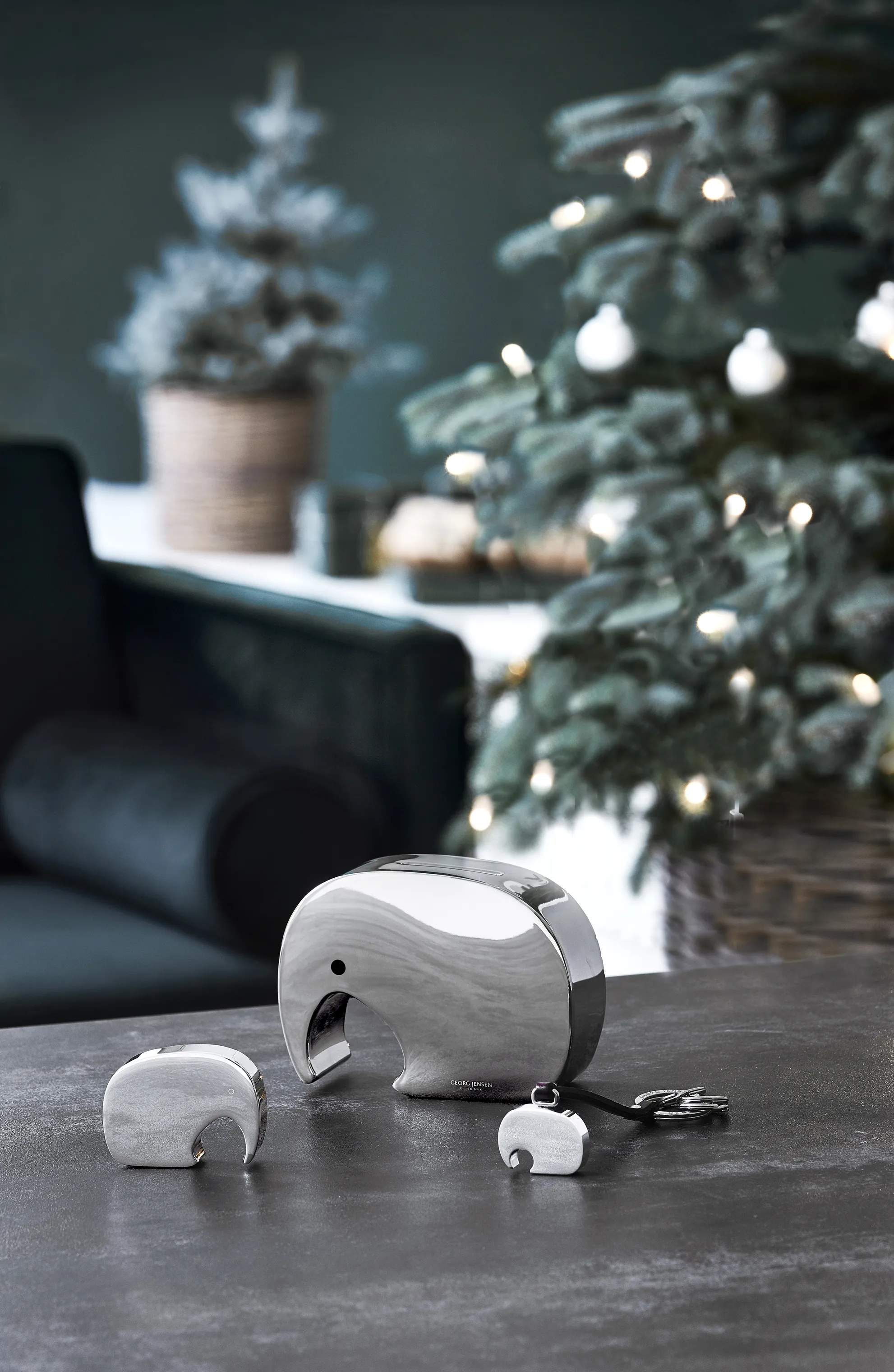 Georg Jensen Øvrigt interiør Nøllephant Nøglering i Sølvfarvet, 2