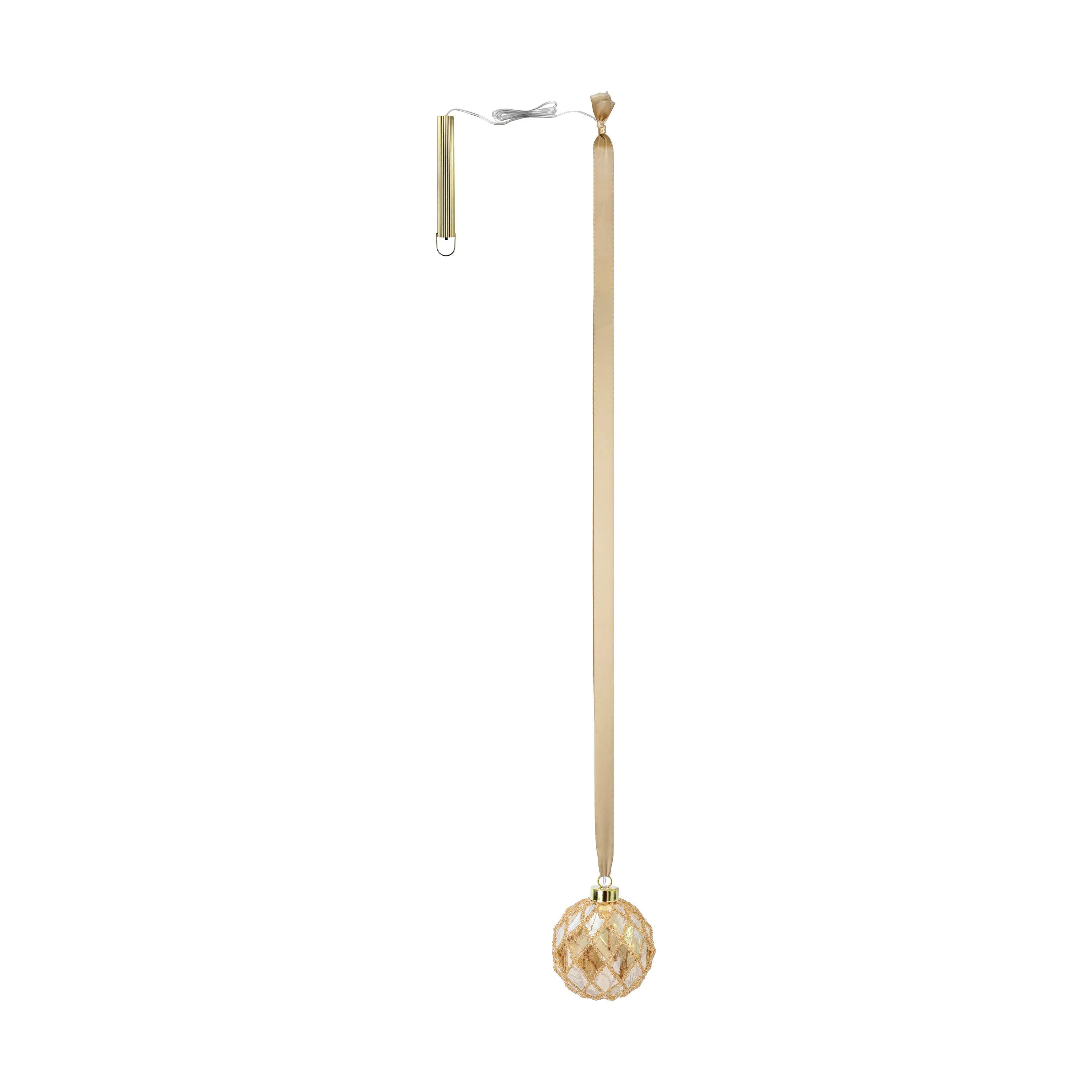 Casa Christmas Juleophæng LED Kugle - 3 stk. i Klar/guld, 3