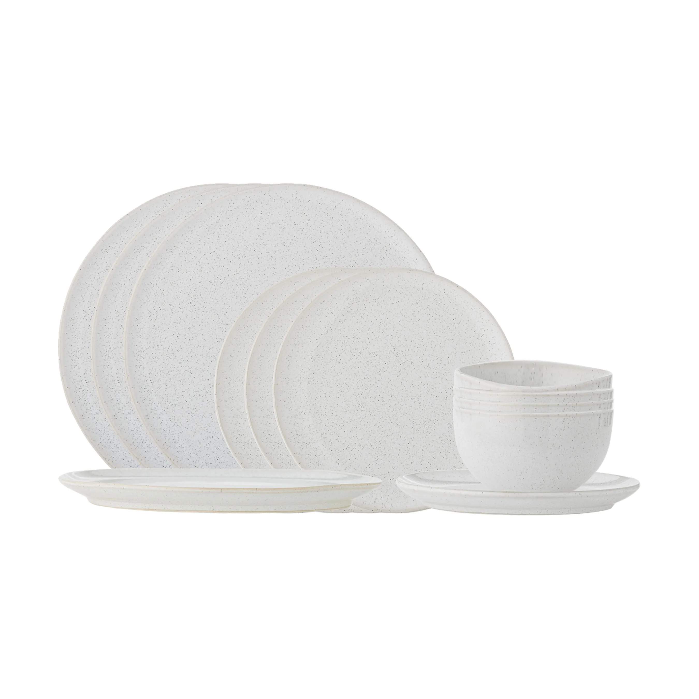 Bloomingville Middagstallerkener Addison Middagssæt - 12 dele i White, 1
