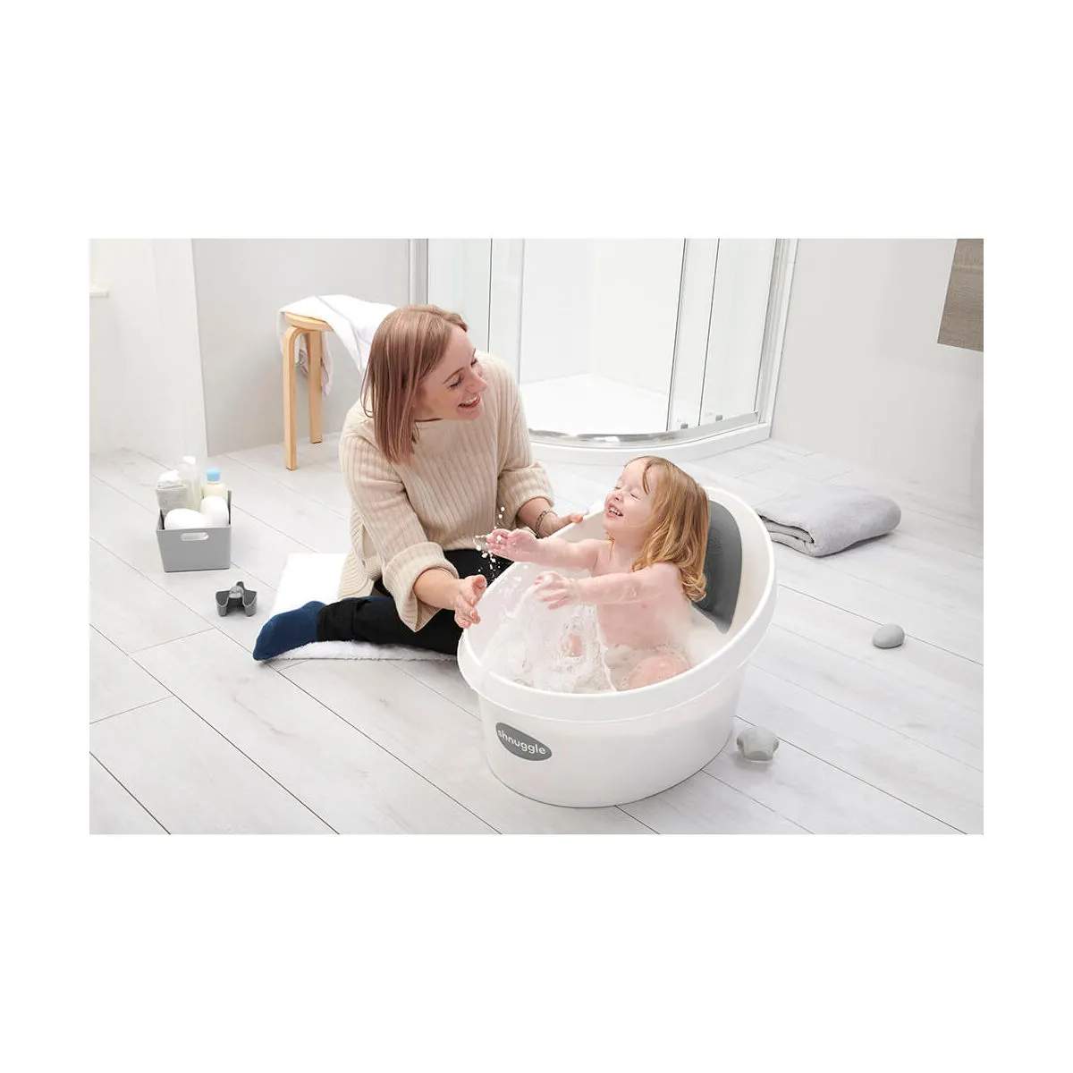 Shnuggle Til børneværelset Badekar i Hvid/grå, 2