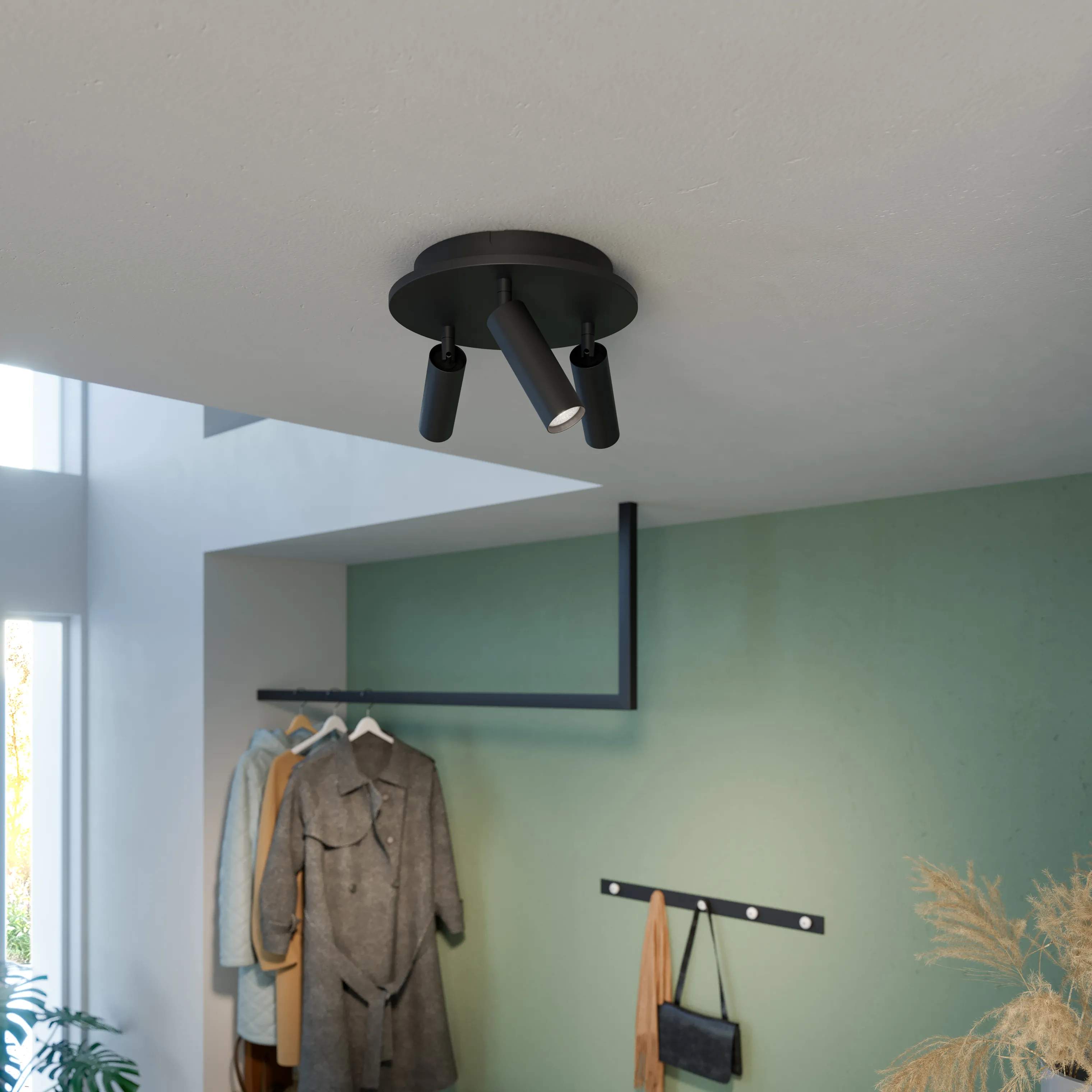 Herstal Loftlamper Pipeline Spotlight m. 3 spot i Sort, 2