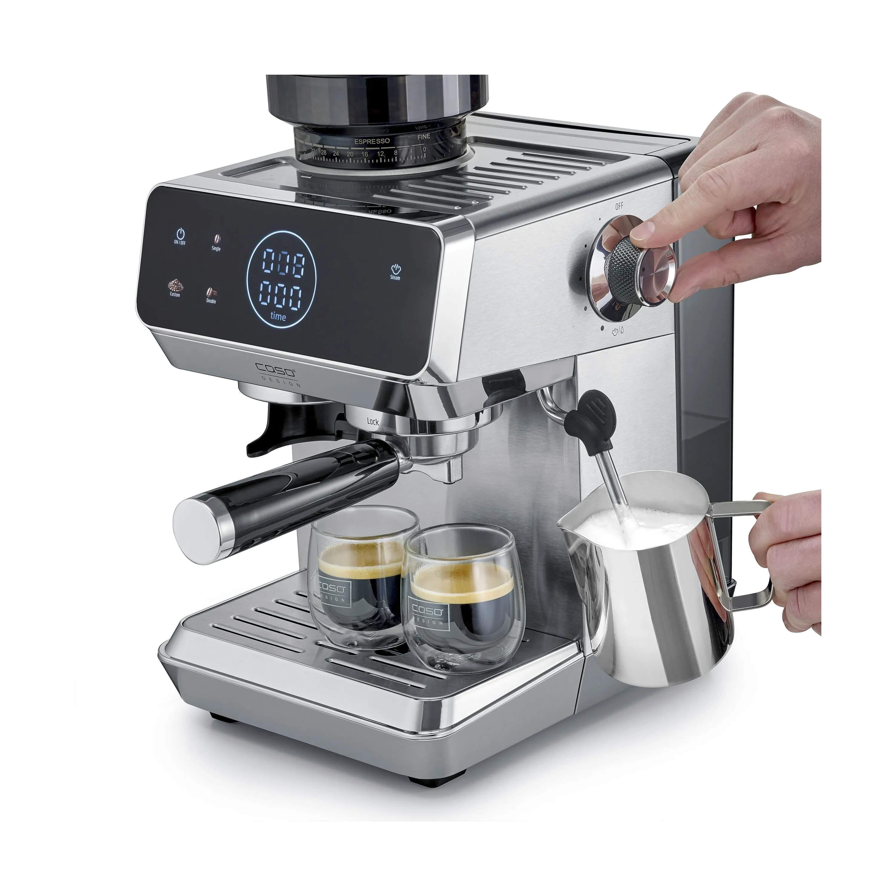 Caso Espressomaskiner Espressomaskine m. kværn i Sølvfarvet, 5
