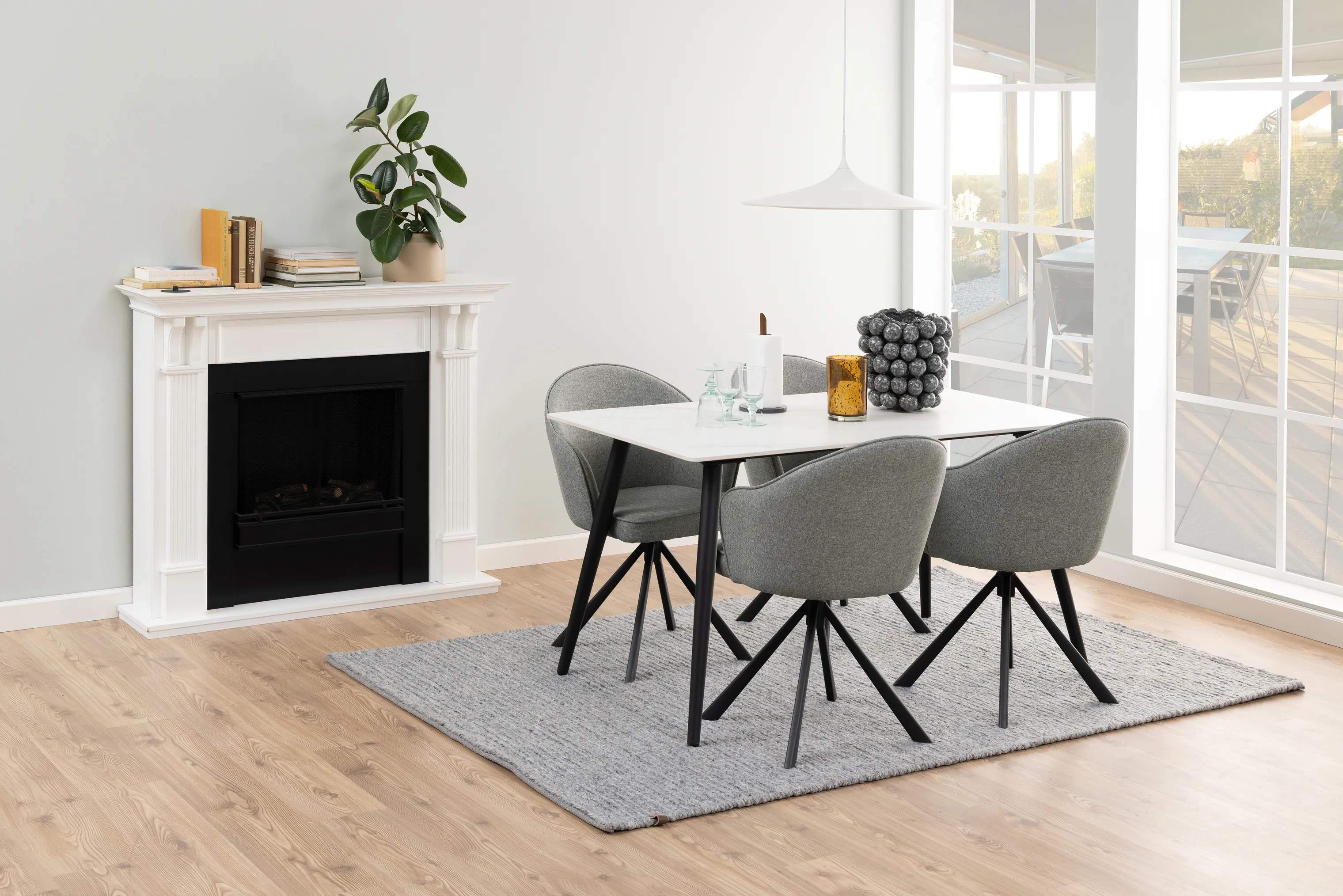 CASA Living Spiseborde Wicklow Spisebord i White Unico/sort, 2