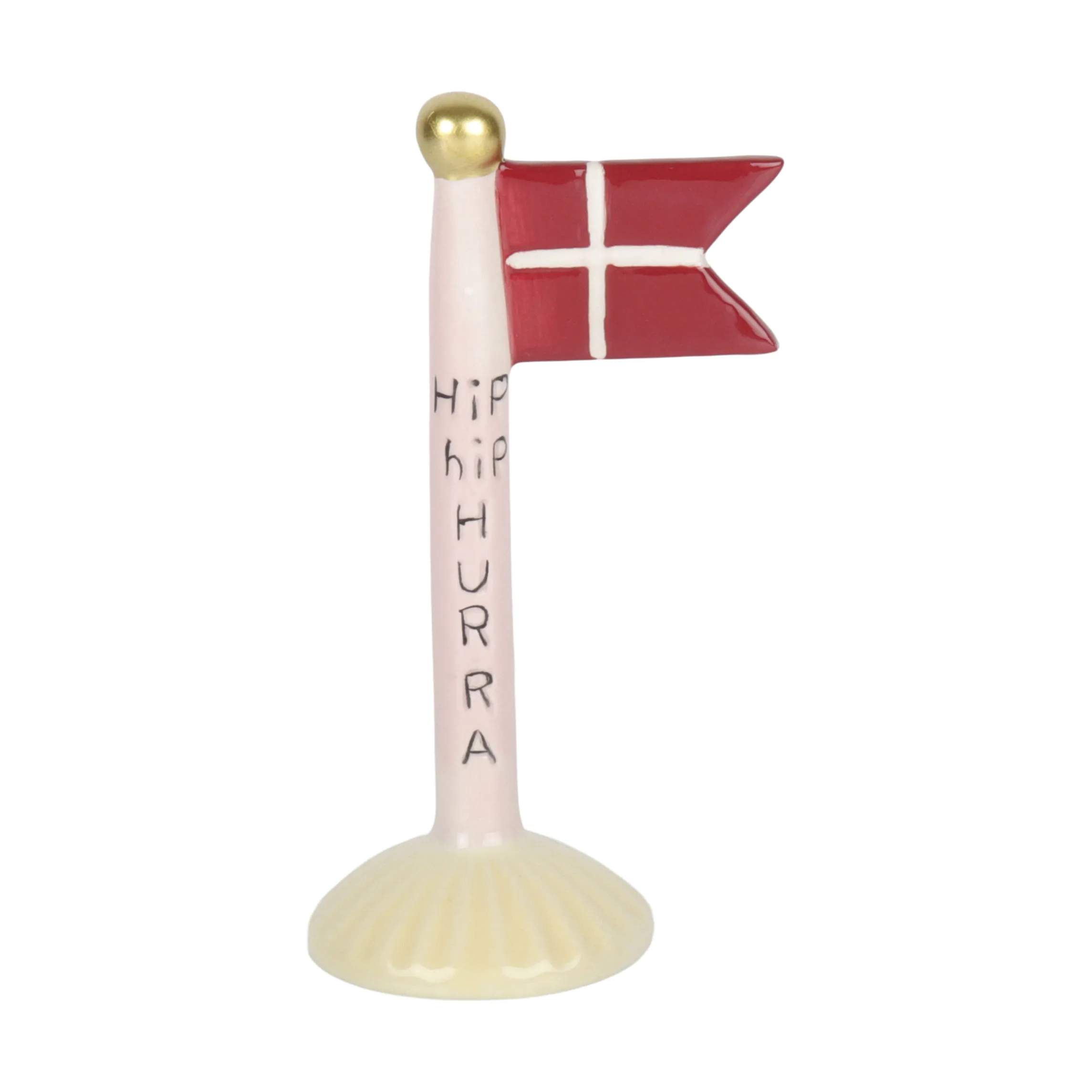 Flag m. hip hip hurra, multifarvet, large