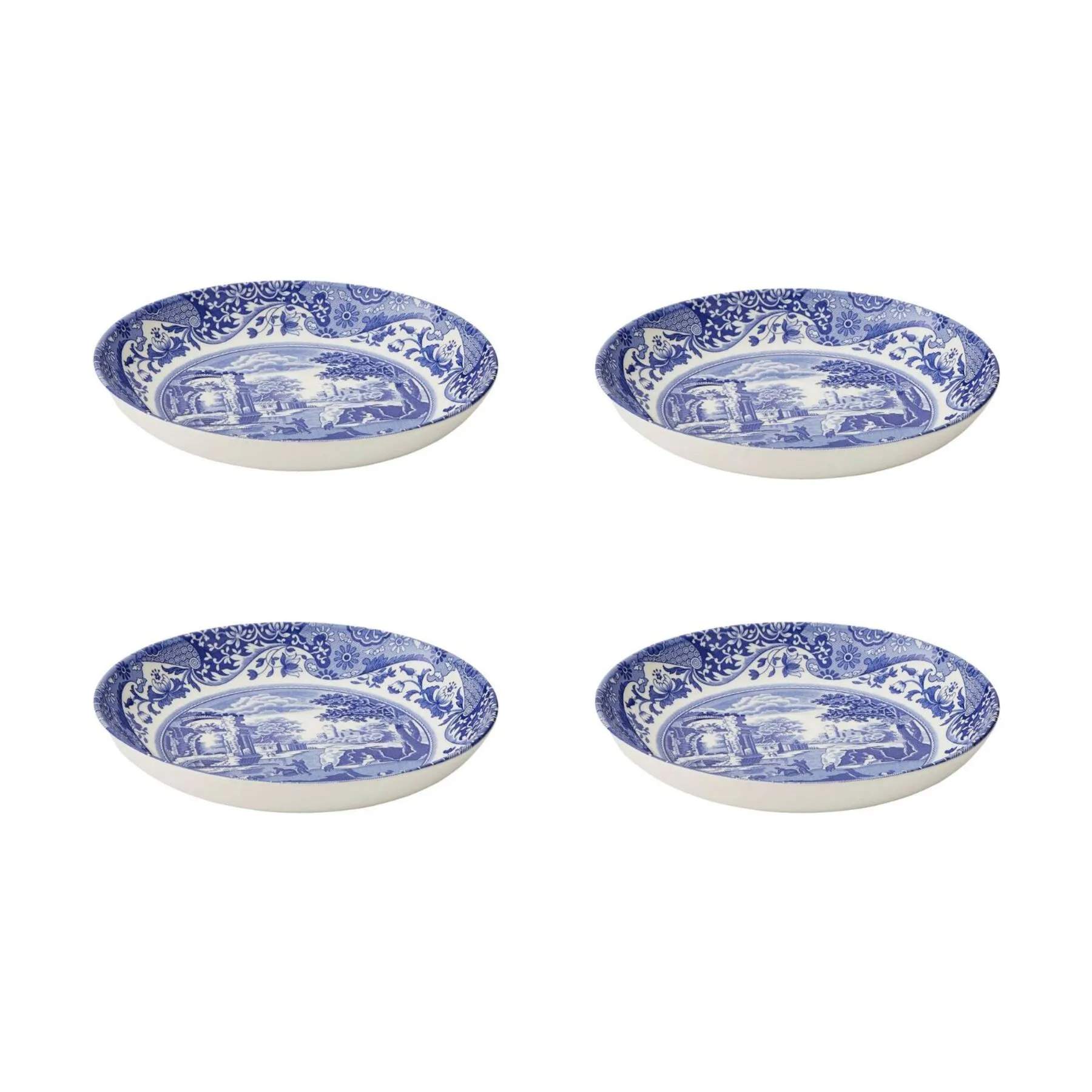 Spode Serveringsskåle Blue Italian Blue Italien Pastaskål - 4 stk. i Blå/hvid, 1
