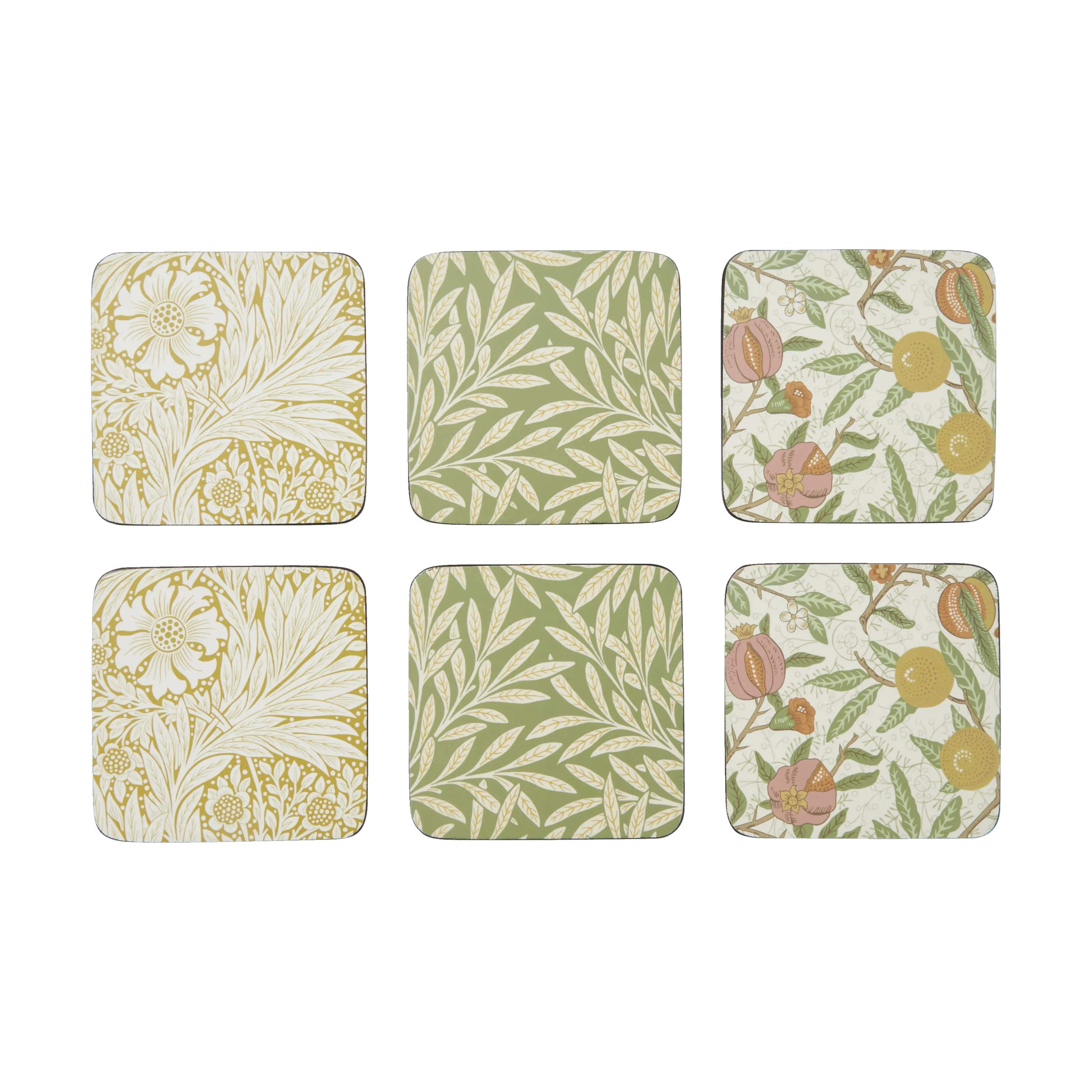 Spode Glasbrikker og coasters Morris & Co Glasbrikker - 6 stk. i Multifarvet/creme, 1