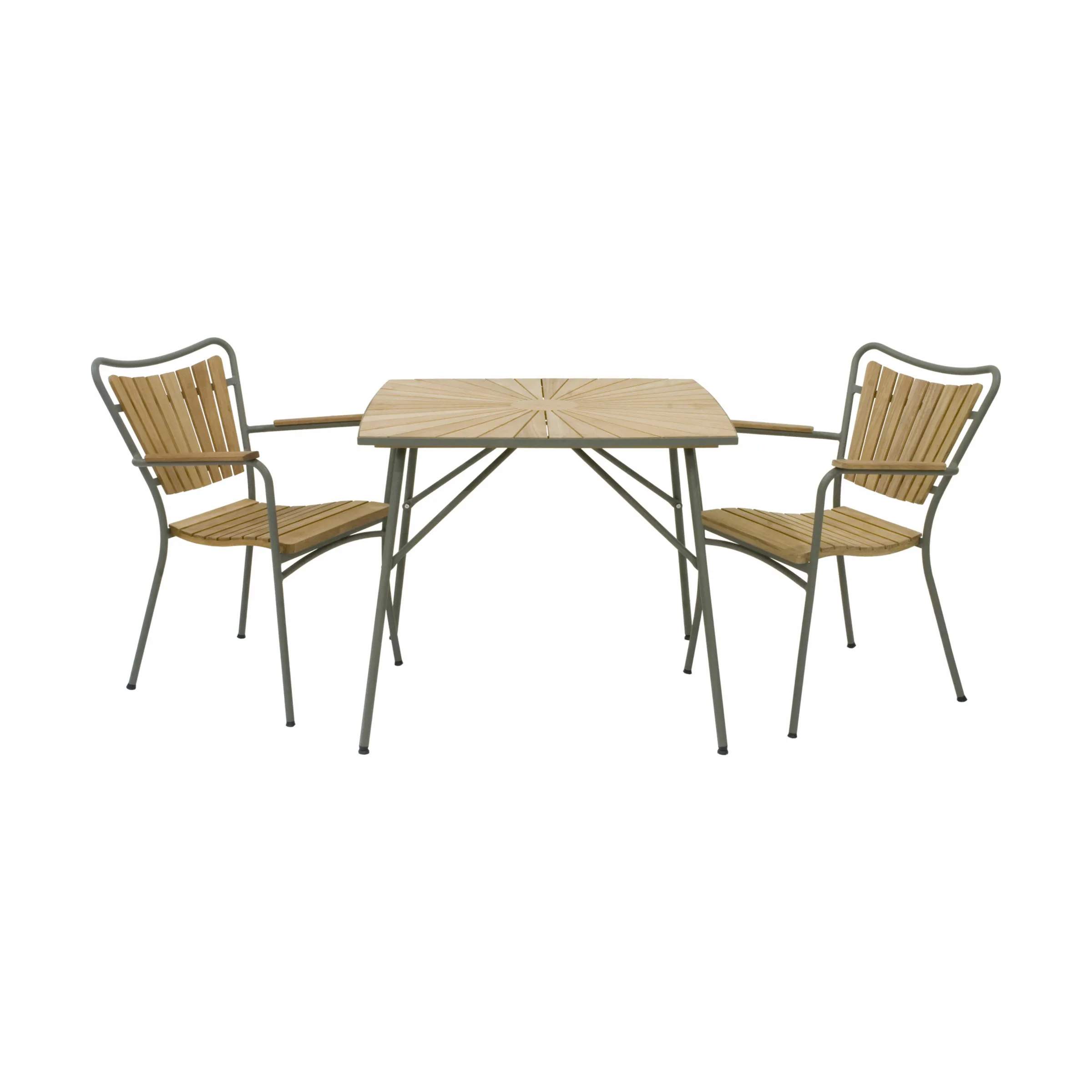 Marguerit Havemøbelsæt - 1 bord og 2 stole, olivengrøn, large