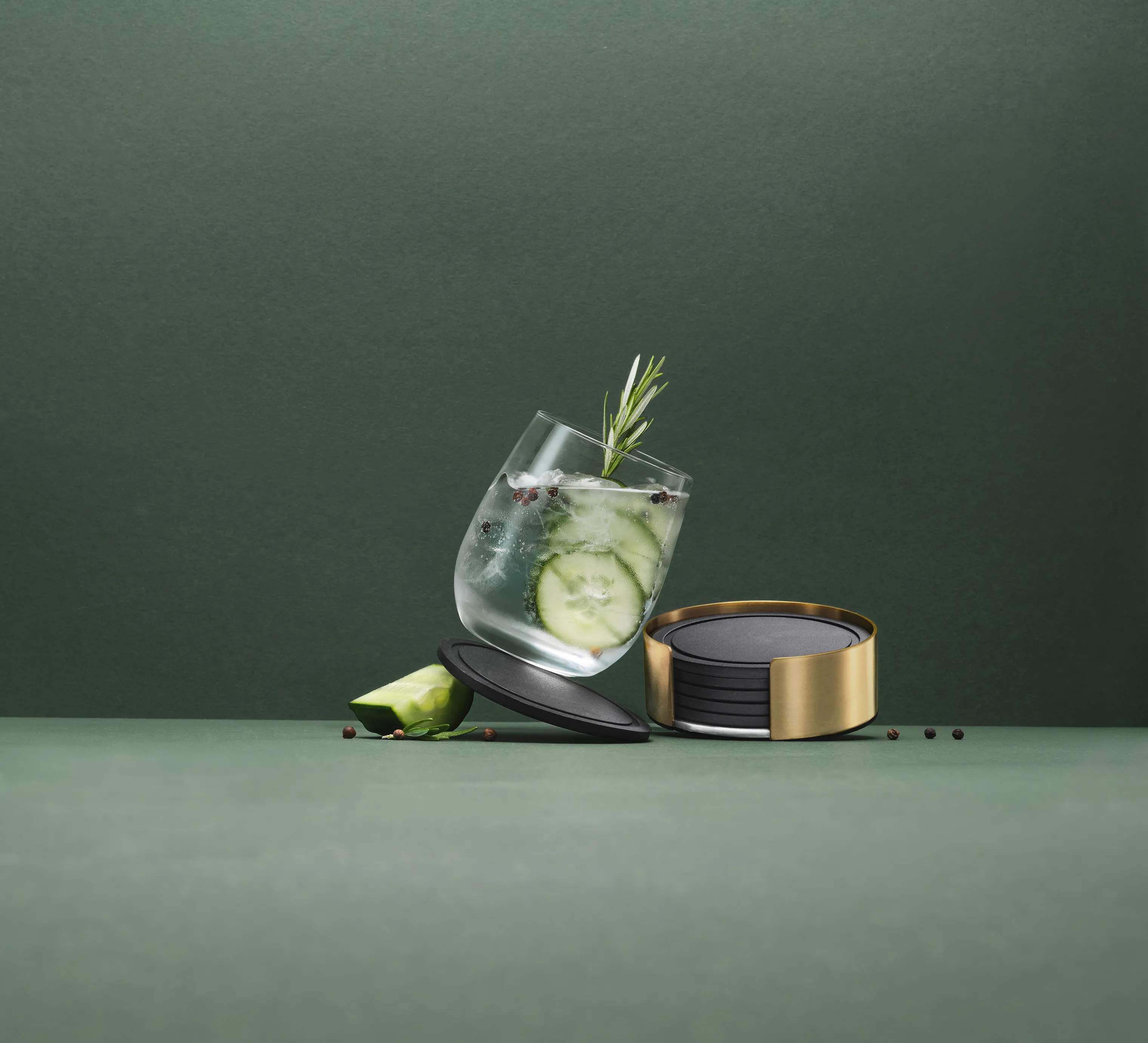 Mixology by CASA Living Glasbrikker og coasters MIXOLOGY Coaster - 6 stk. i Guldfarvet, 2