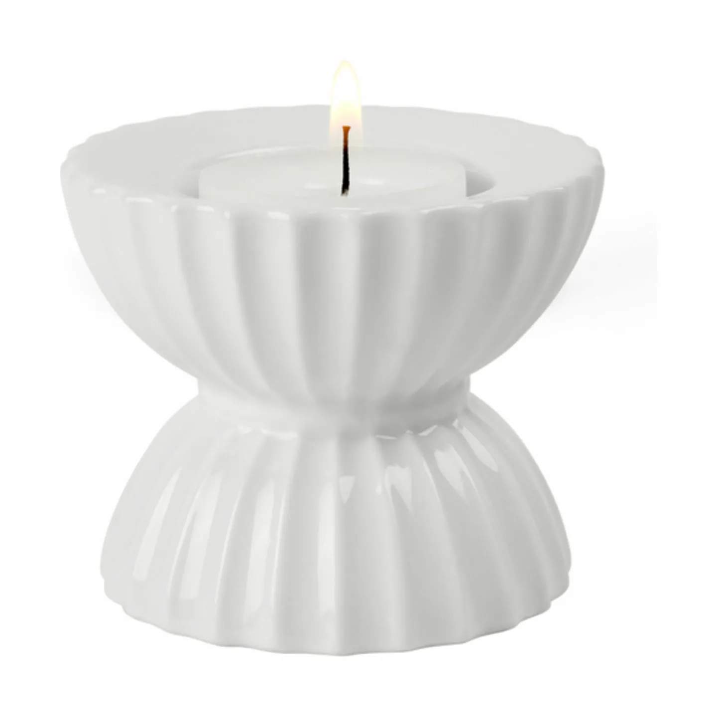 Lyngby Porcelæn Fyrfadsstage Tura Fyrfadsstage i Hvid, 4