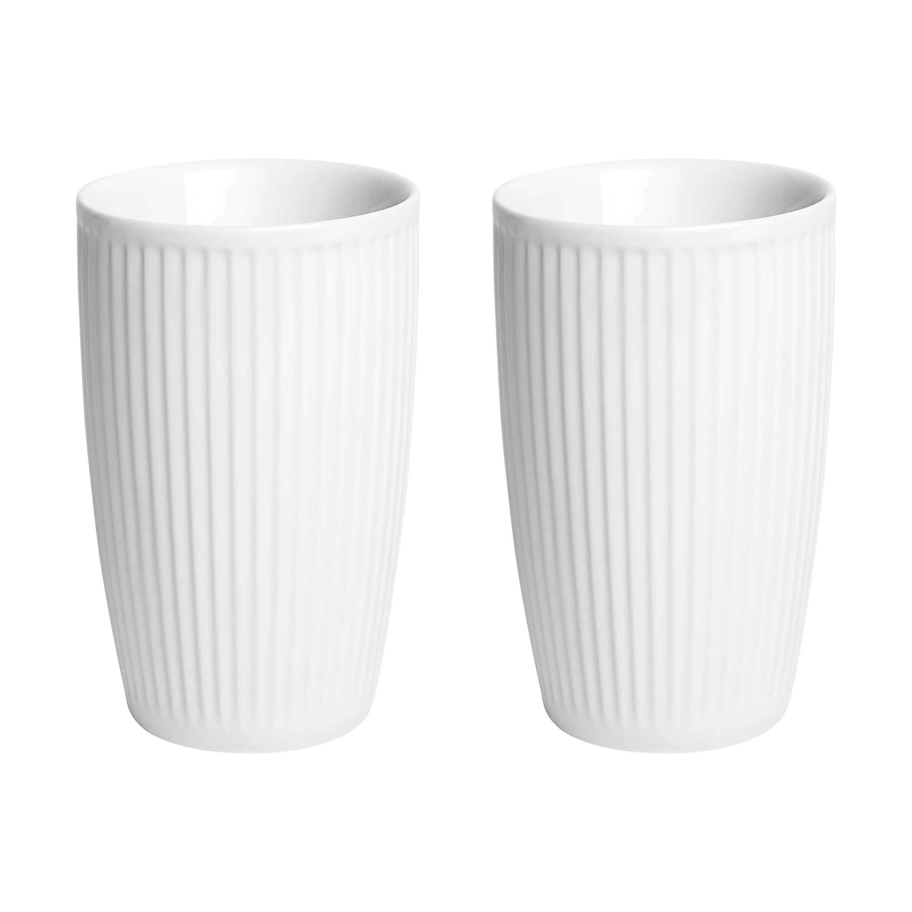 Pillivuyt Krus og kopper uden hank Plissé Termokrus - 2 stk. i Hvid, 35 cl, 1