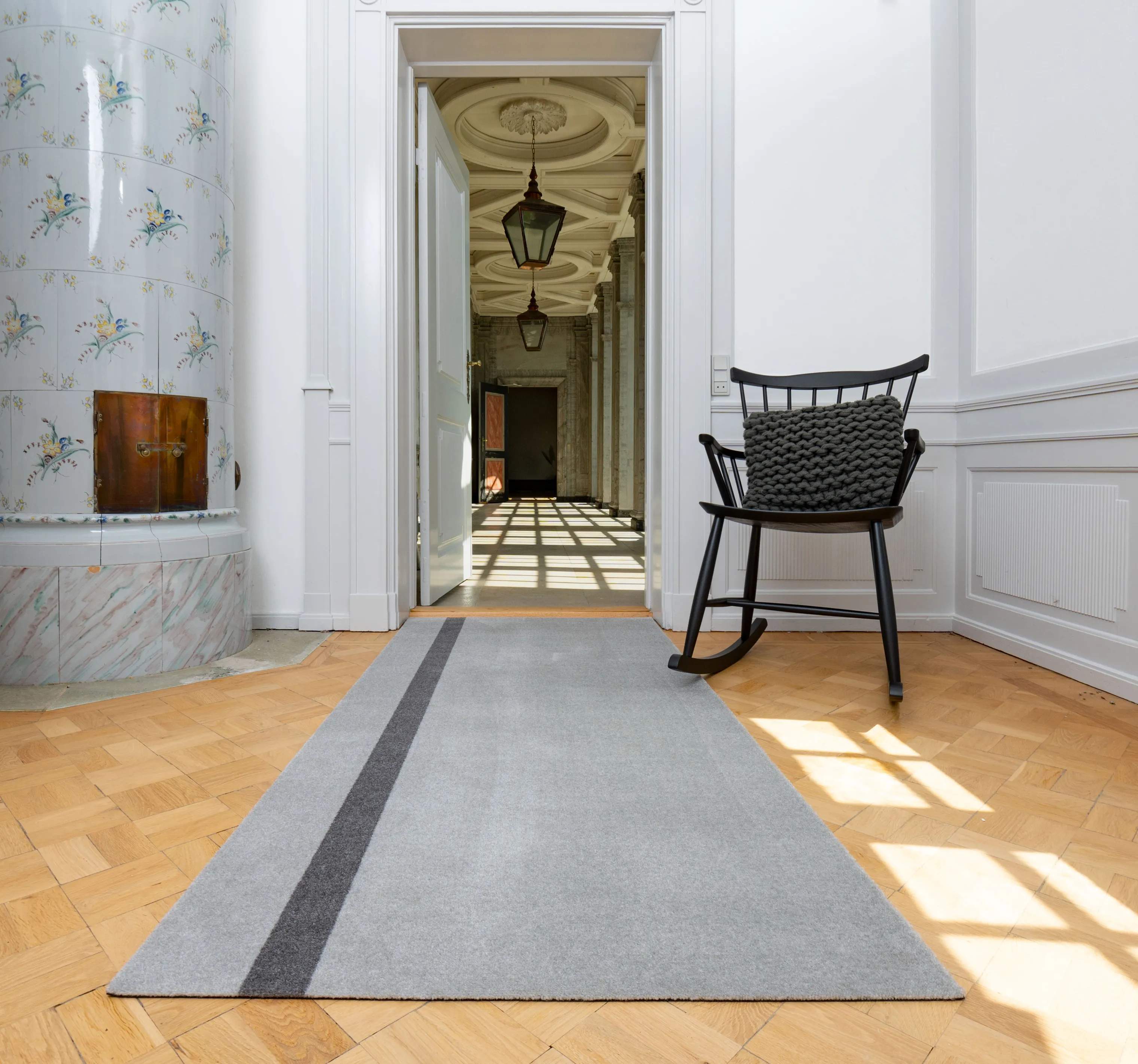 Tica Copenhagen Gulvtæpper Stripes Vertikal Gulvtæppe i Lysegrå/steelgrey, B90 x L200 cm, 2