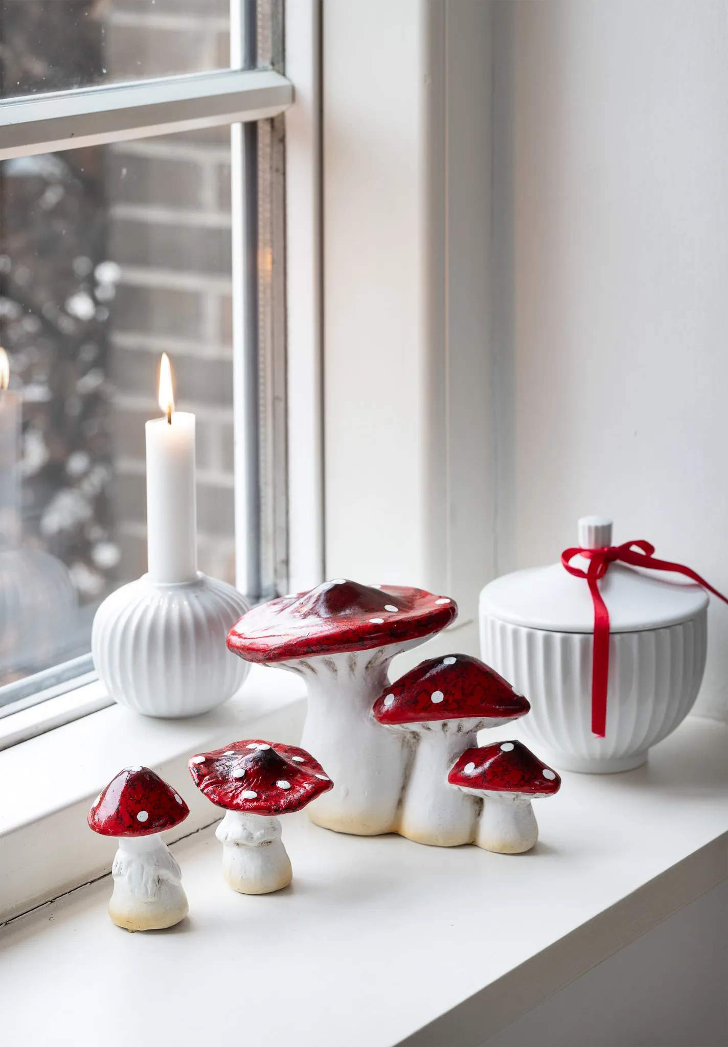 Casa Christmas Julefigurer Fluesvampe i Rød/hvid, 2