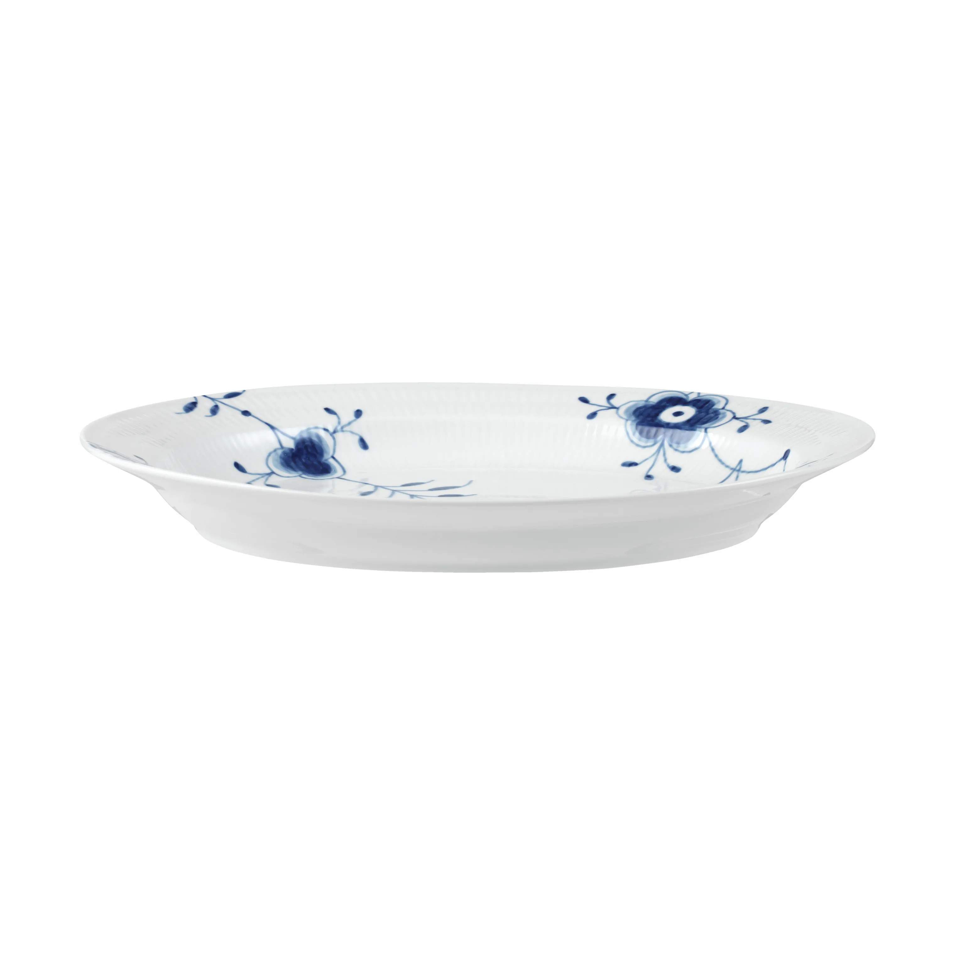 Royal Copenhagen Serveringsfade Blå Mega Riflet Serveringsfad i 36,5 cm, 2