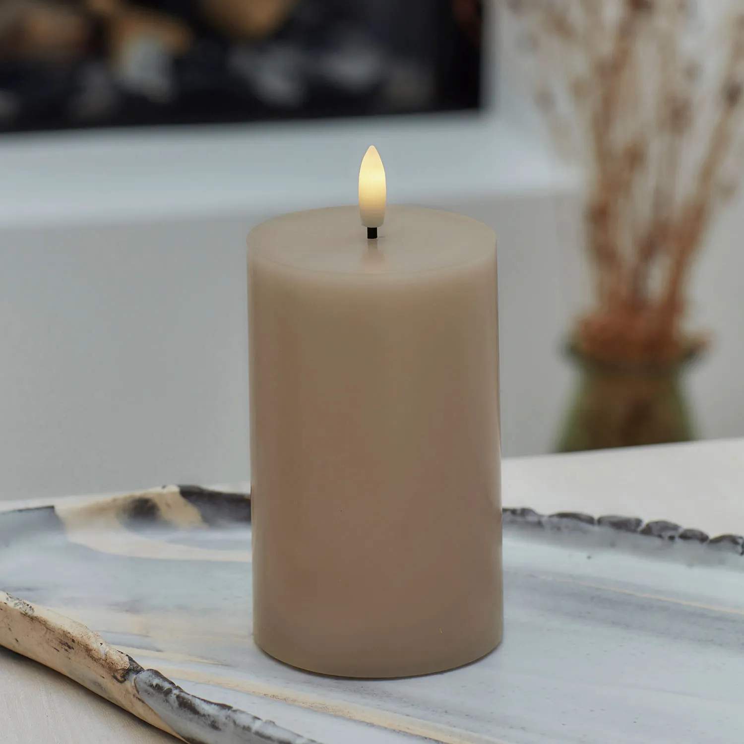 Sirius LED-lys Sille Genopladelig Sille LED Bloklys i Caramel, 12 cm, 2