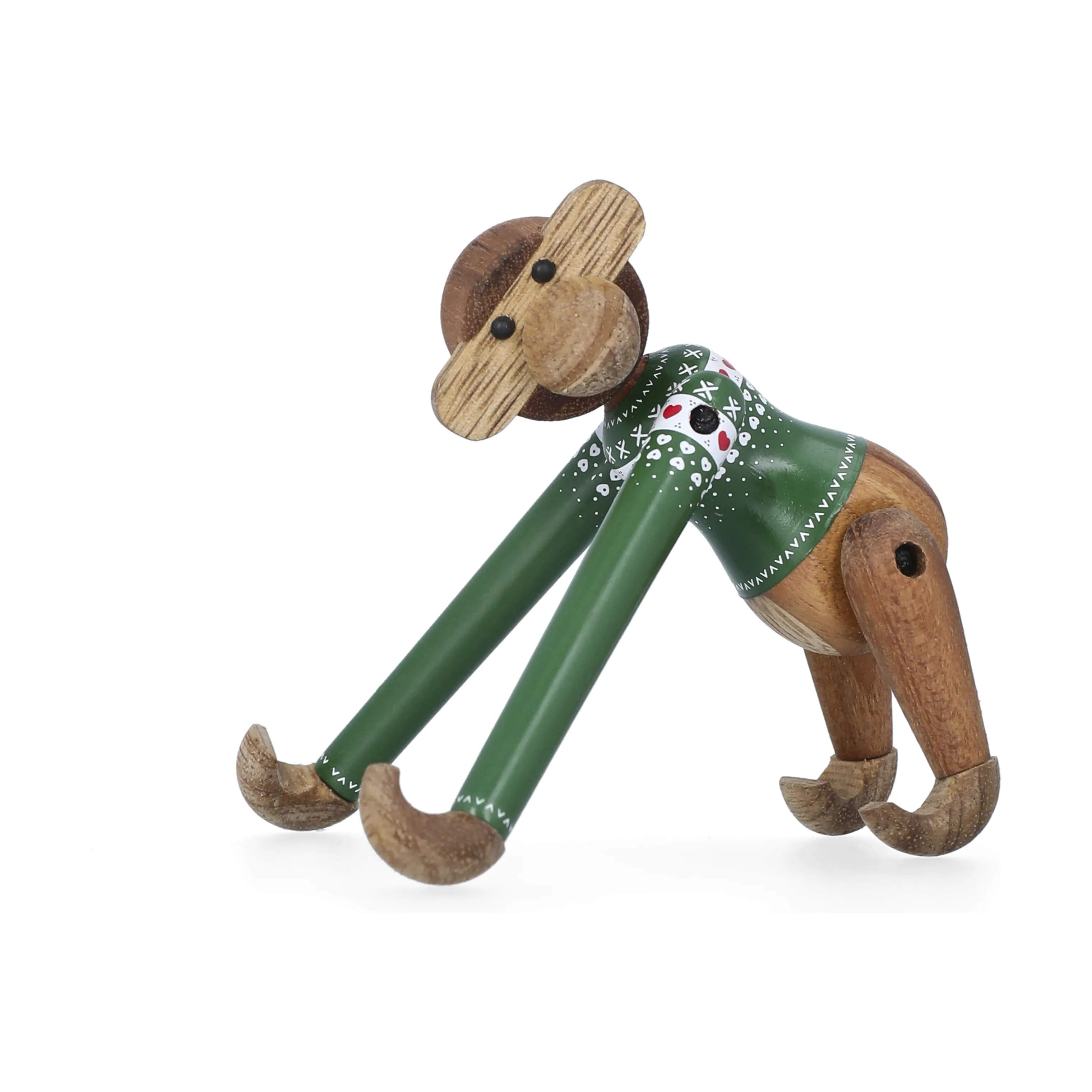 Kay Bojesen Julefigurer Monkey Abe m. julesweater - Mini i Grøn, 9,5 cm, 5