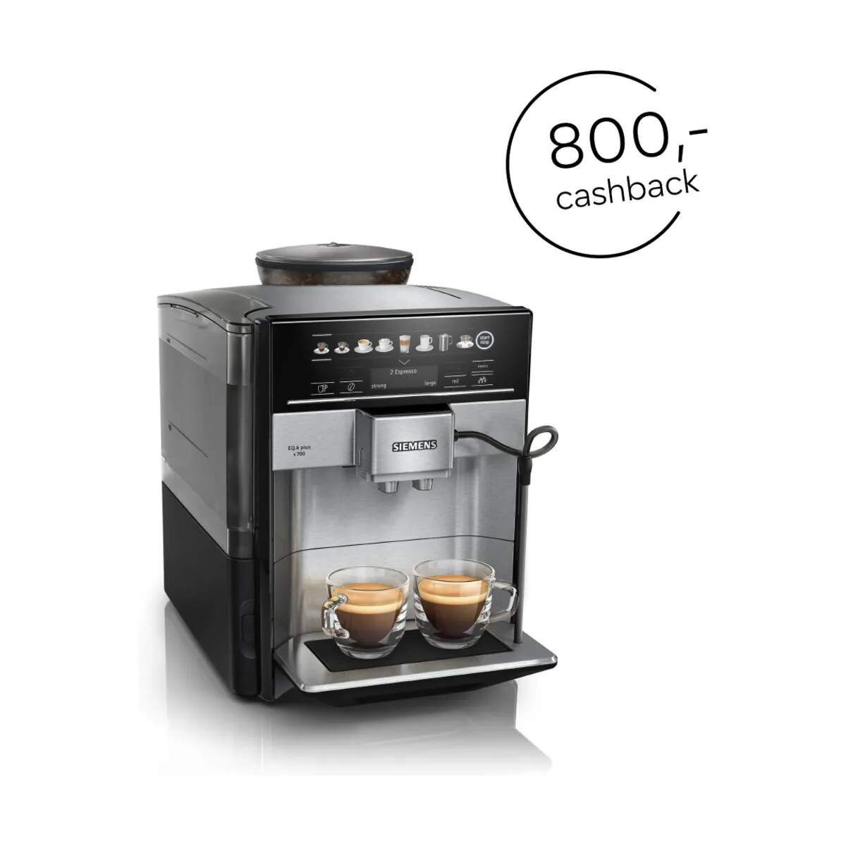 Siemens Espressomaskiner EQ6 Plus Espressomaskine TE657313RW i sort m. rust, 1