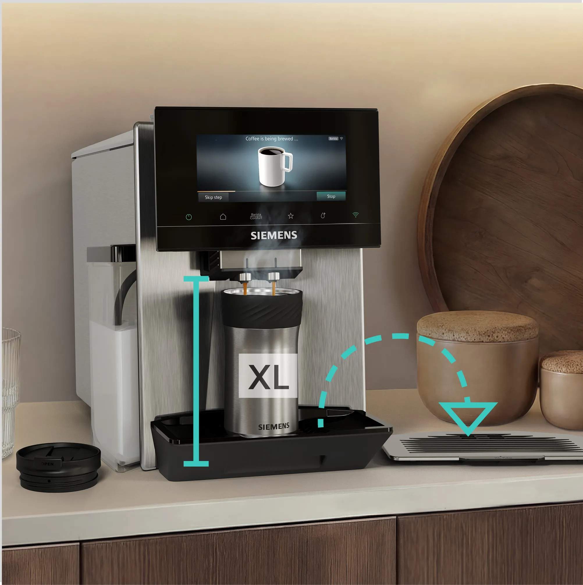 Siemens Espressomaskiner EQ900 iAroma Espressomaskine TQ925E03 i Grå, 3