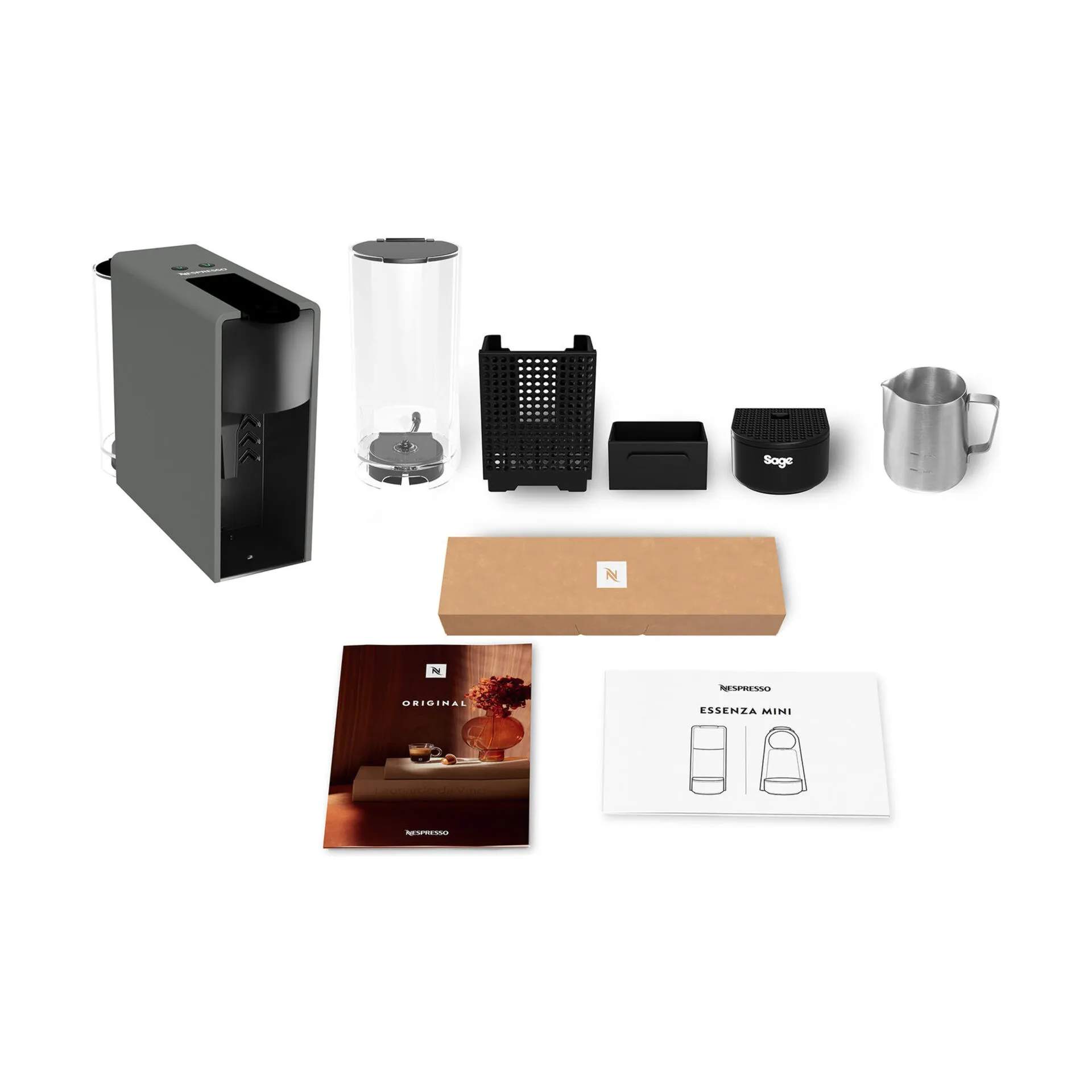Sage Nespresso kapselmaskiner Essenza Mini 220 Kapsel Kaffemaskine i Grey, 3