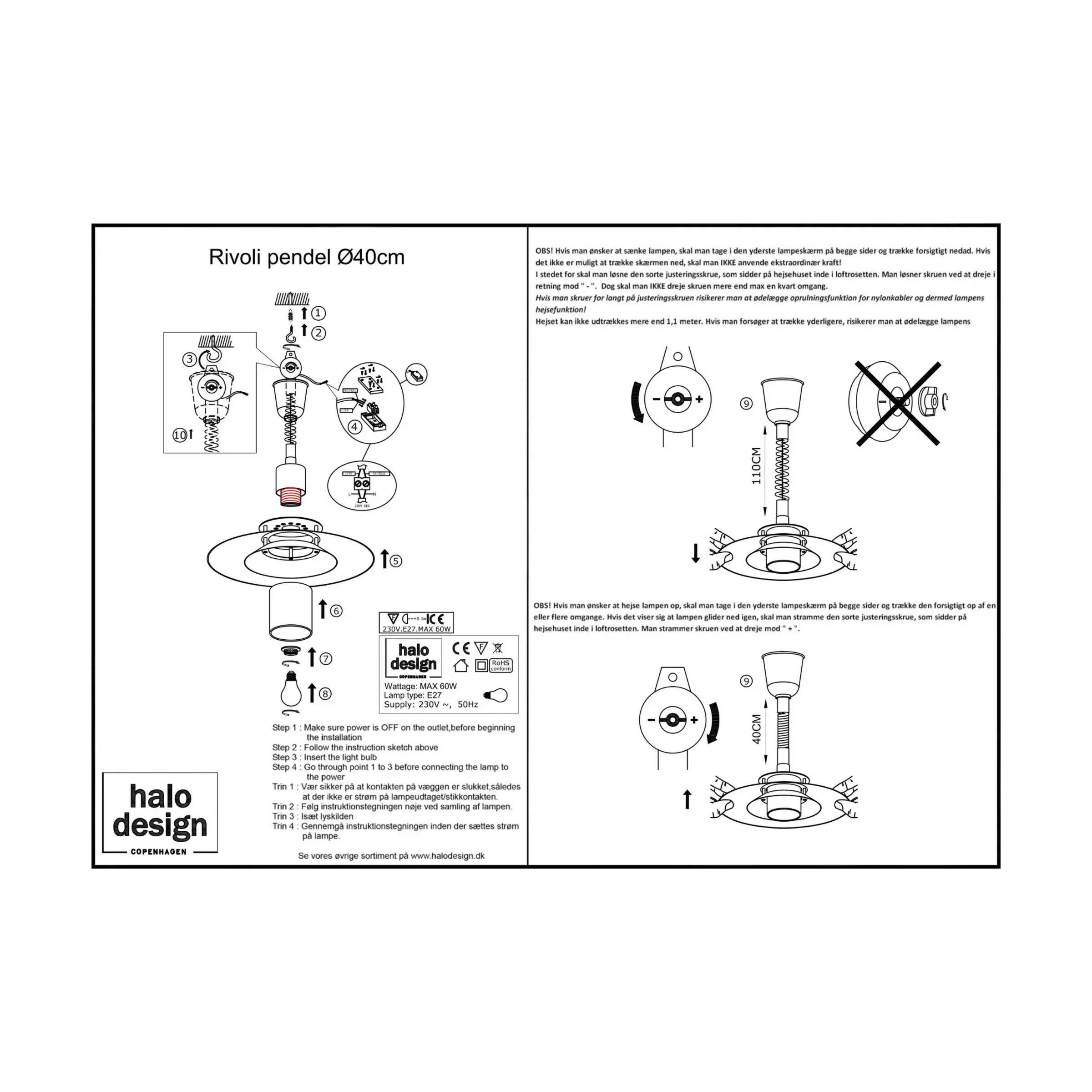 Halo Design Pendler Rivoli Pendel i Sort/kobber, 40 cm, 4