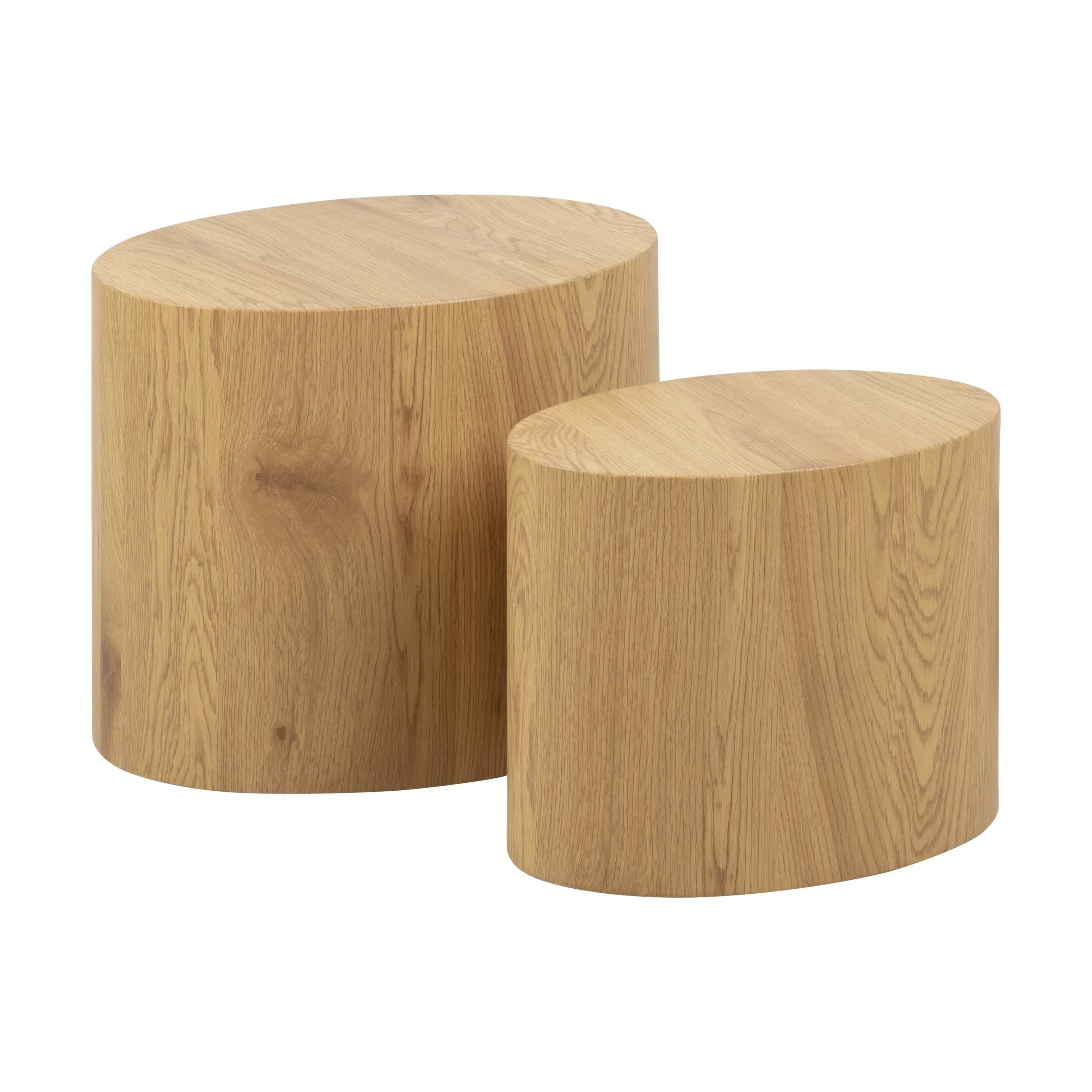 Mice Sofabord - 2 stk, vild eg, large